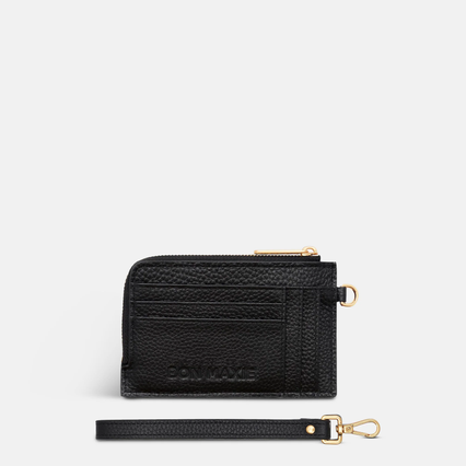 Everyday Mini Wallet in pebbled leather -- Black