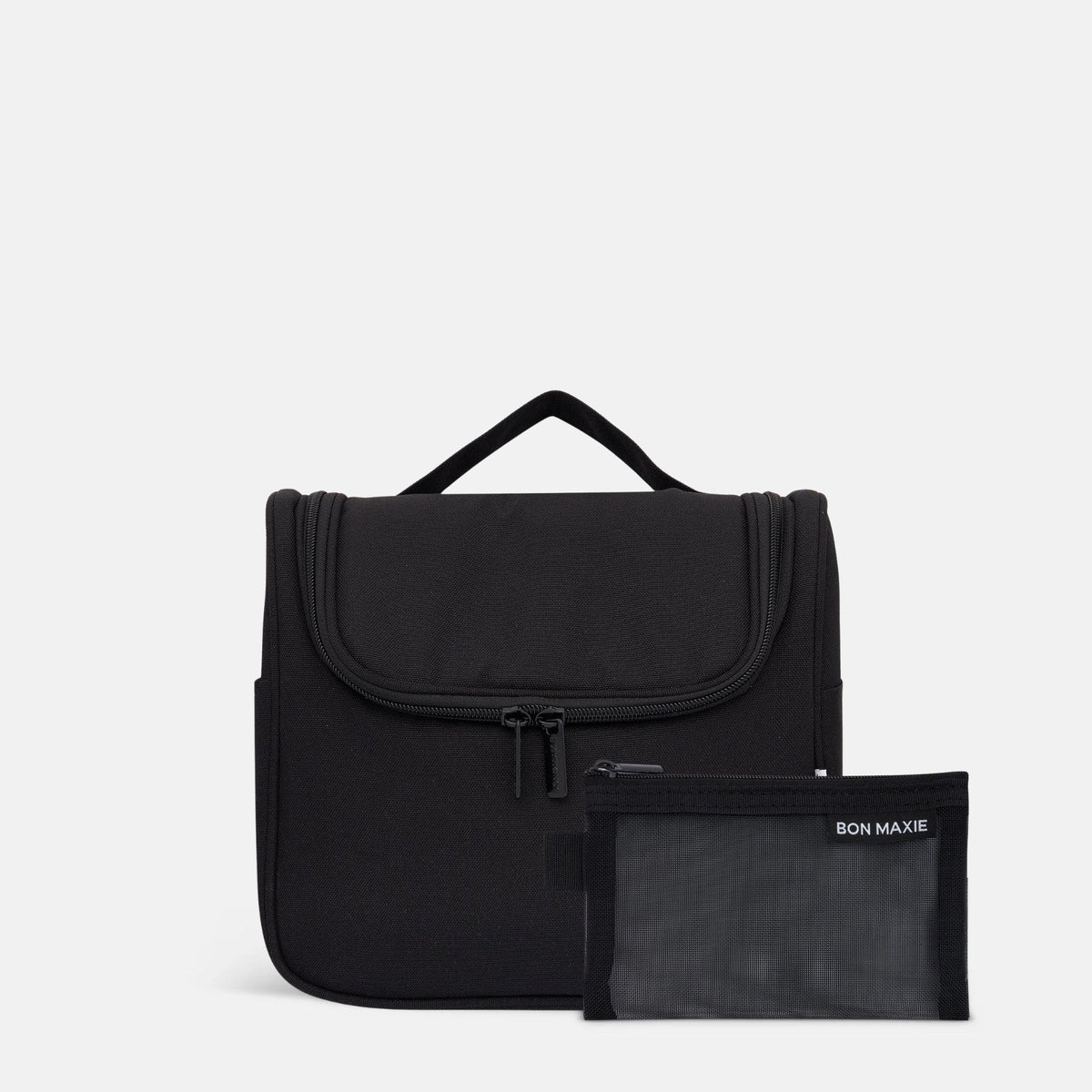 Load video: Hanging Travel Toiletry Bag Set - Black