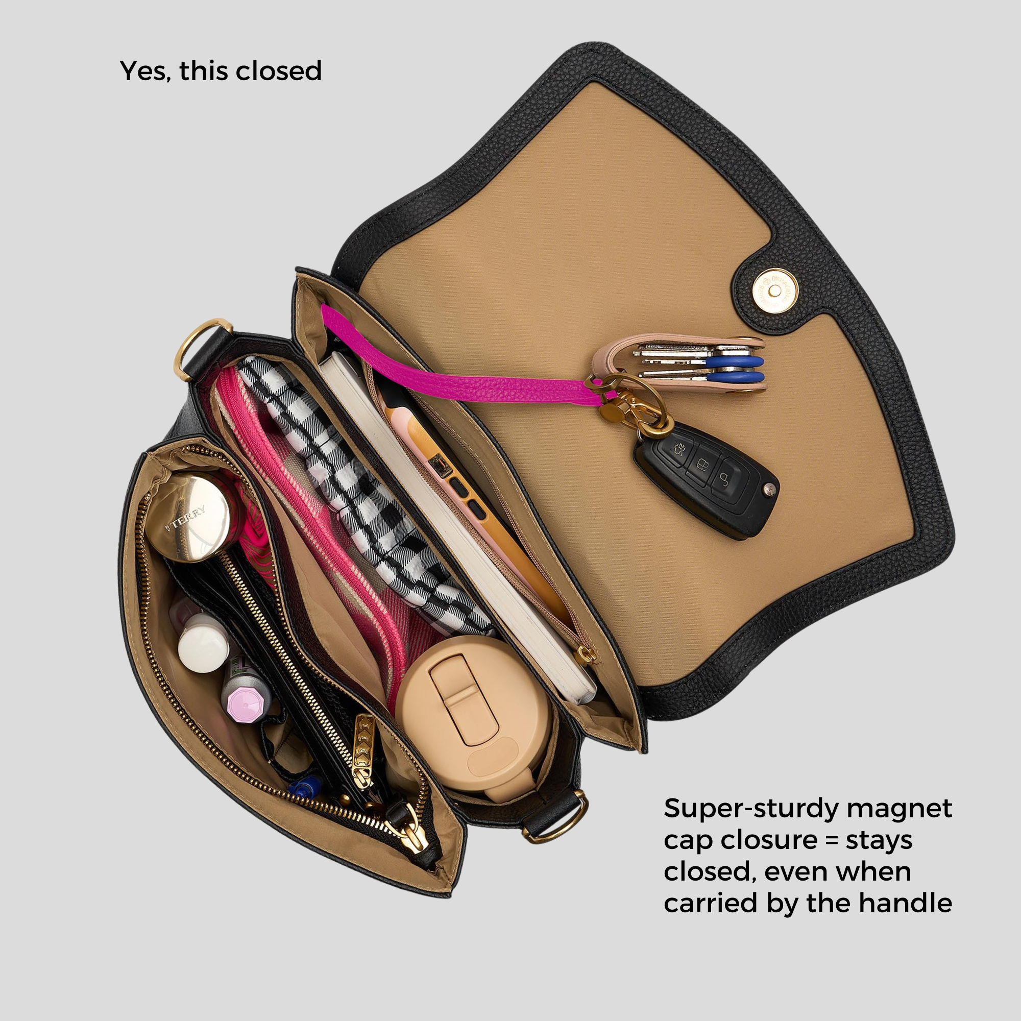 Tryhard Crossbody Bag in pebbled leather -- Tan