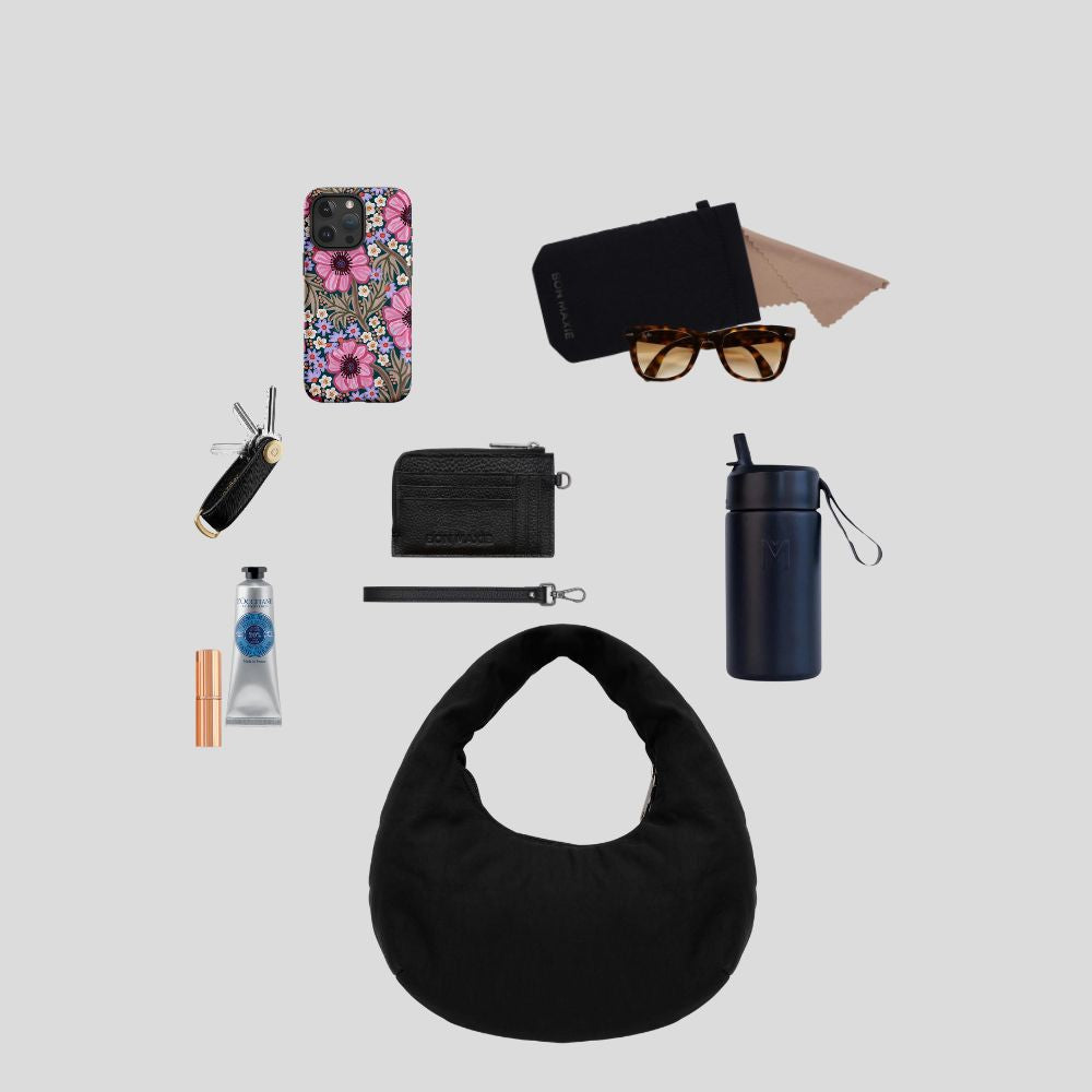 Crescent Handle Bag in technical nylon - Black