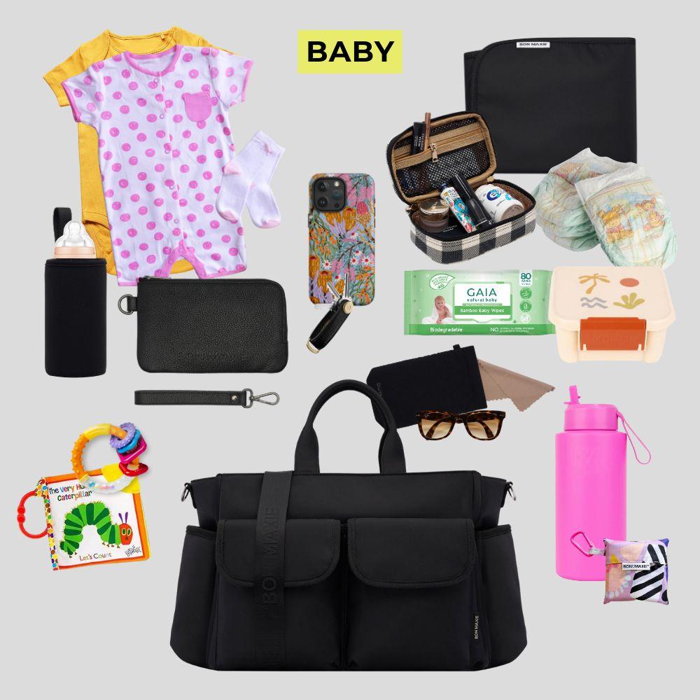 Everyday Multi-Pocket Tote Bag -- Tan Stripe