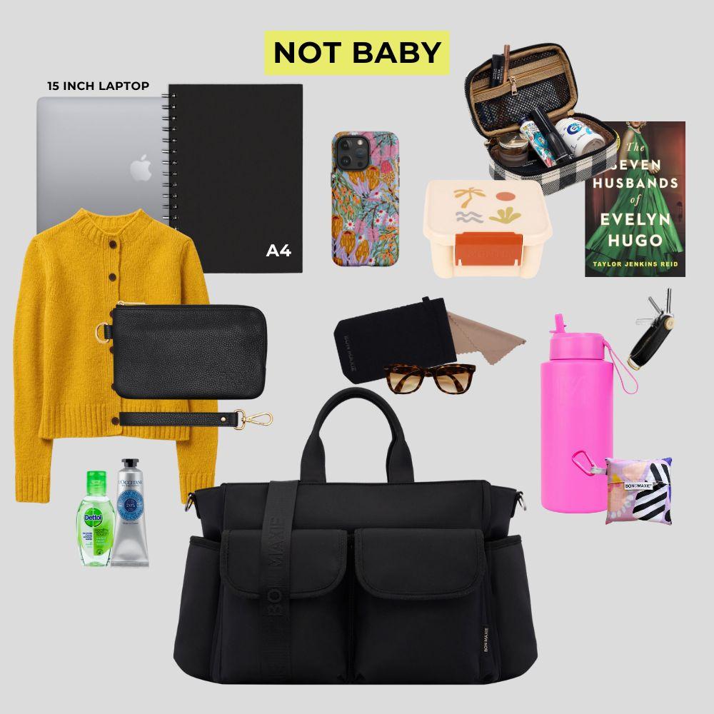 Everyday Multi-Pocket Tote Bag -- Tan Stripe