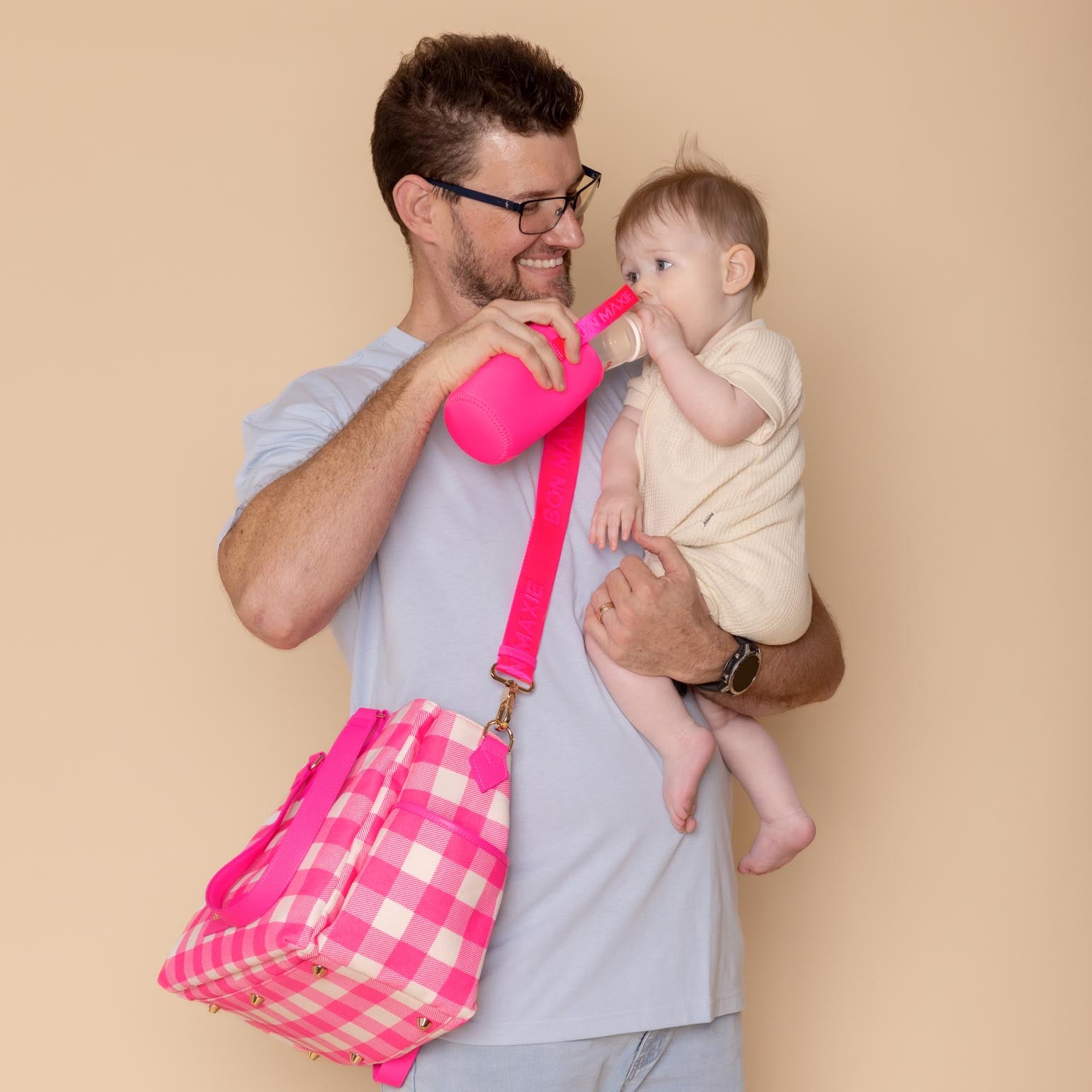 Neoprene Bottle Insulator Pocket Insert - Neon Pink Baby Accessories NEON PINK