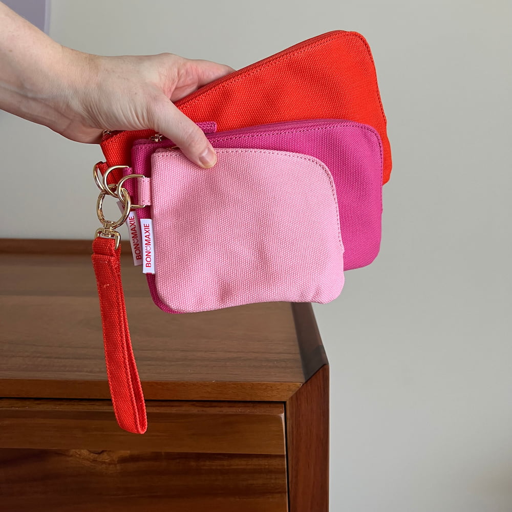 Bag Buddies Organiser Pouch Set - Pink/Red Ombré