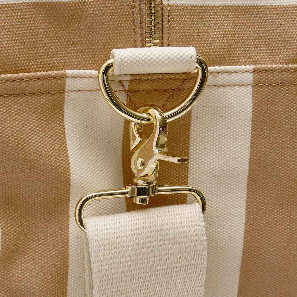 Bon Voyage Weekender Bag - Coated Tan Stripe Canvas Bags