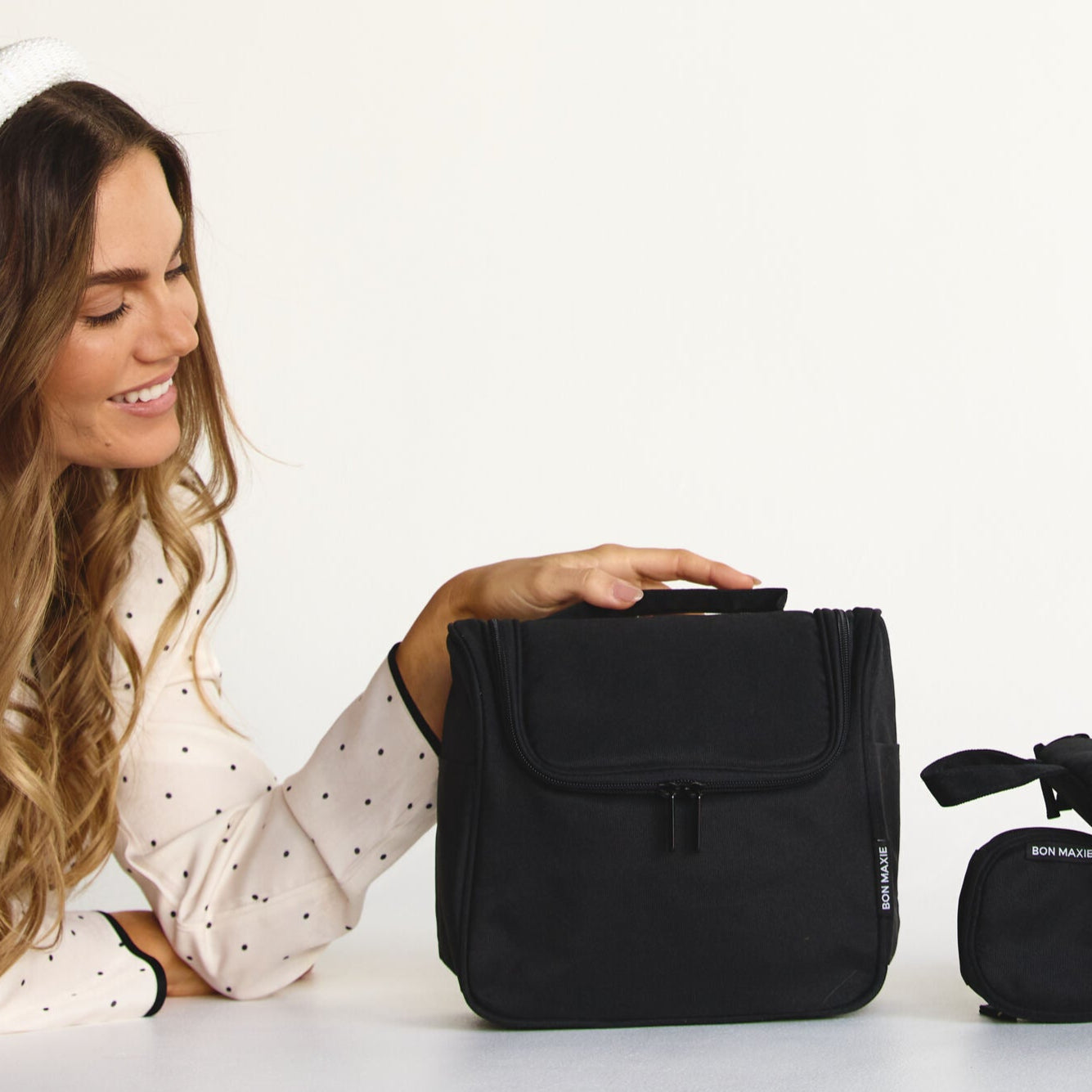 Hanging Toiletry Bag + Pouch Set – Black