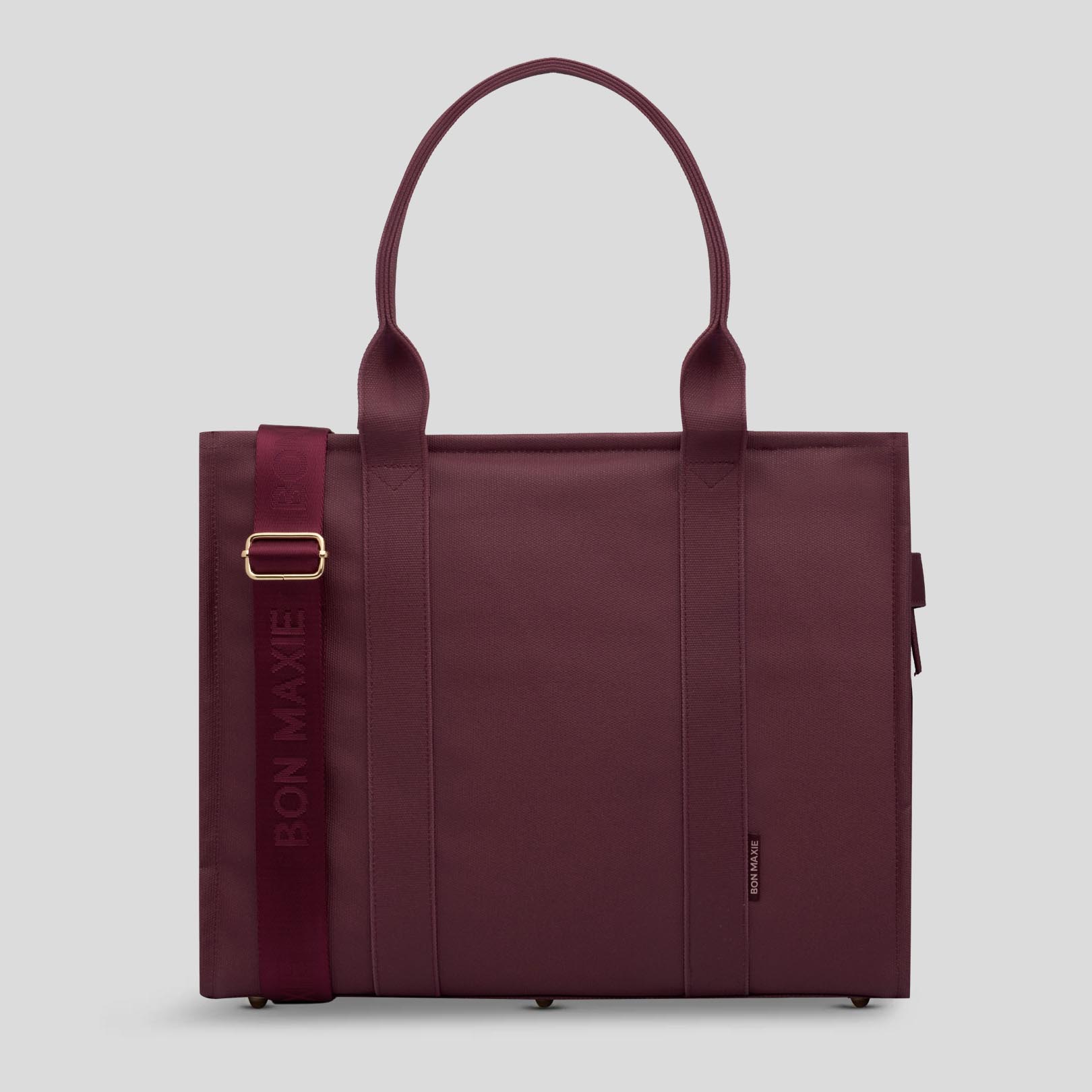Large Structured Tote Bag - Burgundy