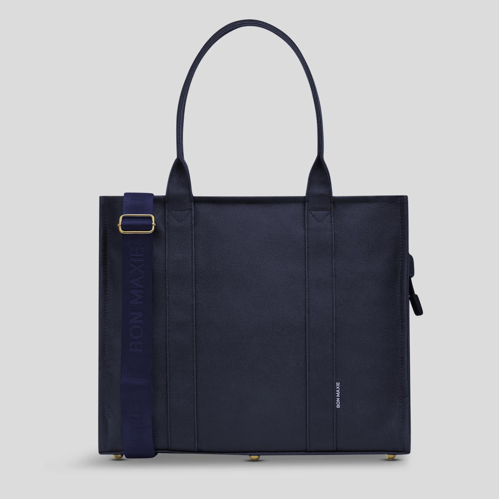 Large Structured Tote Bag - Navy