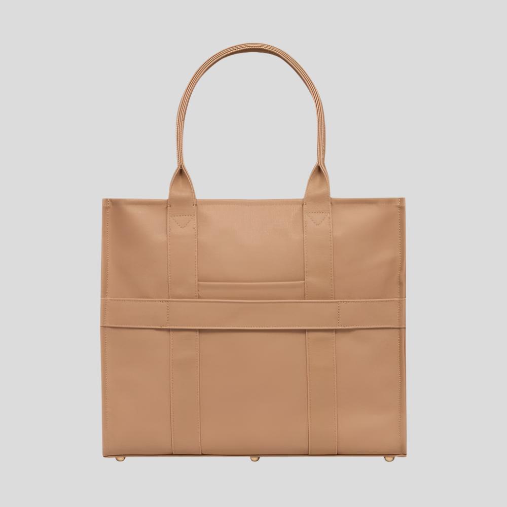 Large Bon Vivant Structured Tote Bag - Tan Bags
