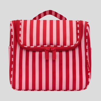 Bon Voyage Travel Toiletry Bag - Pink and Red Stripe Toiletry Bags