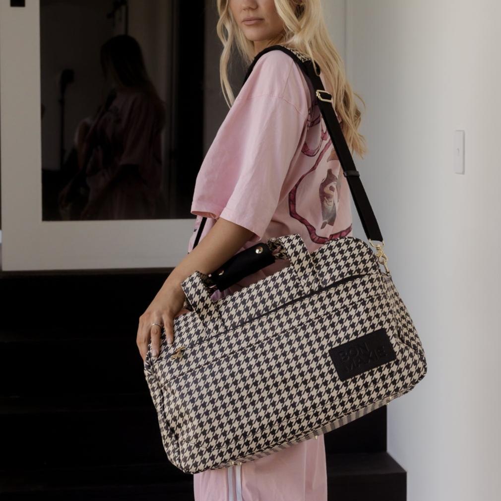 Bon Voyage Weekender Bag - Houndstooth Weekender Bag