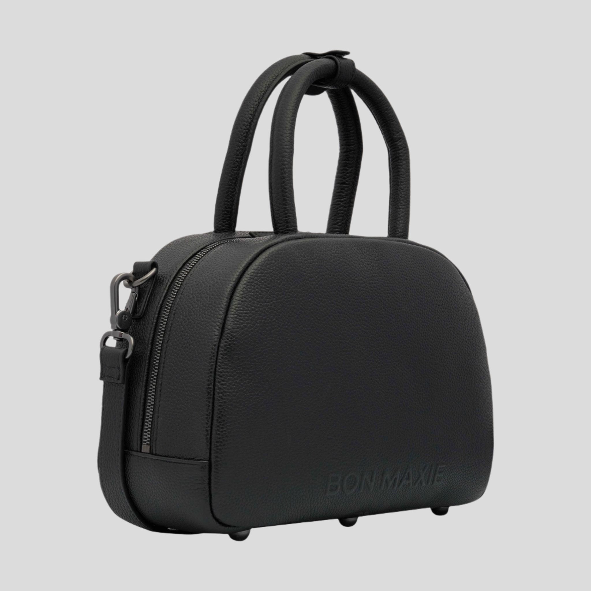 Bowler Crossbody Top Handle Bag -- Black