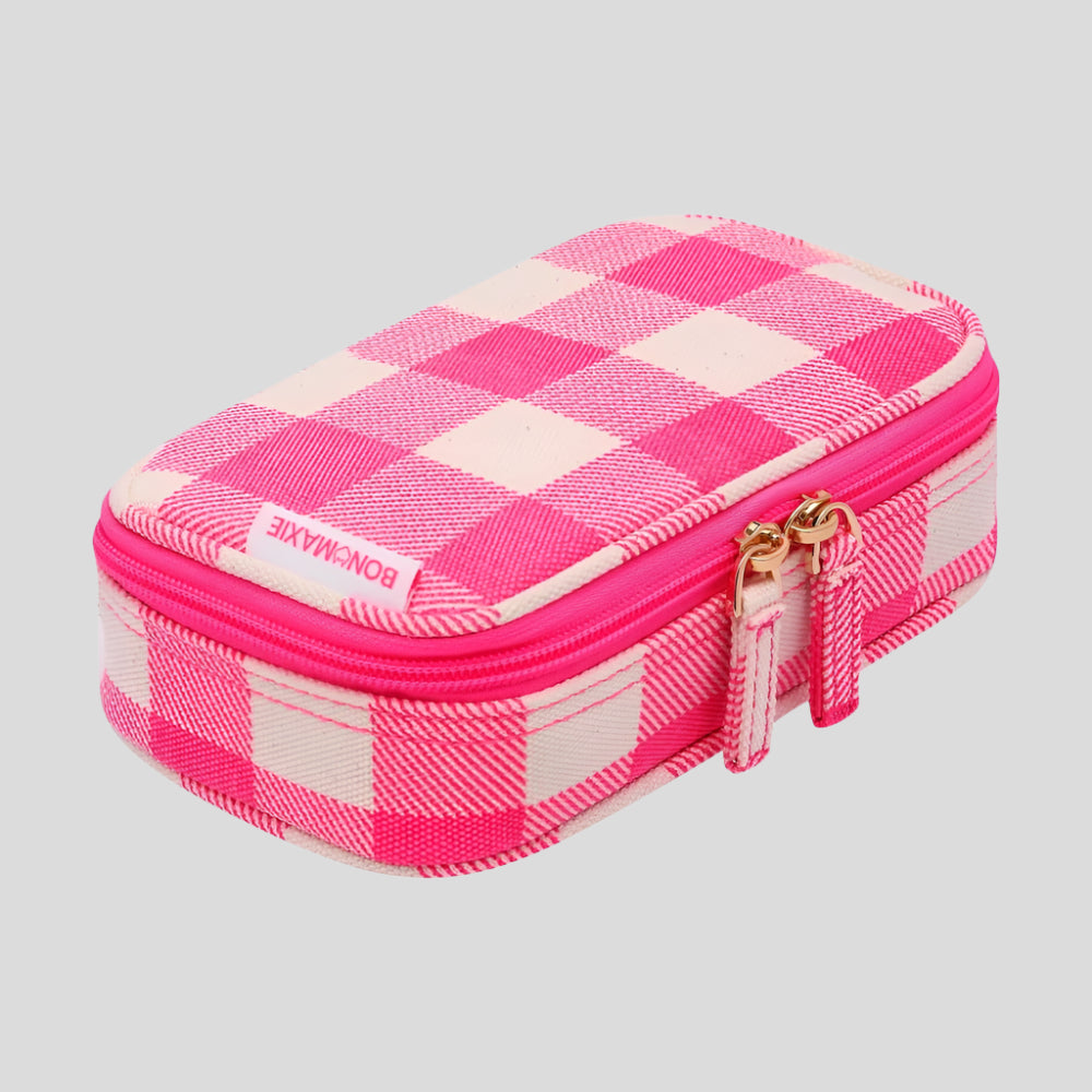 Handy Handle Case - Neon Pink Gingham Handy Pouches + Cases