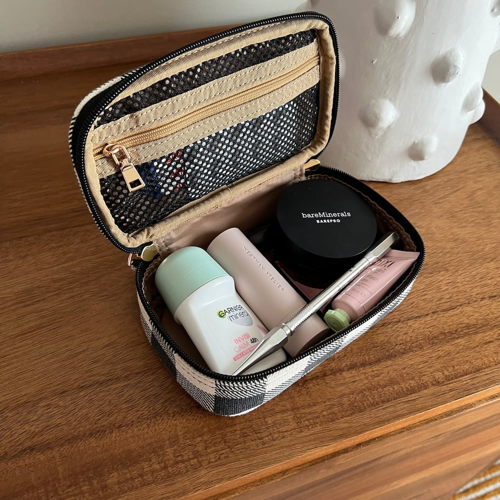 Handy Handle Case in signature coated canvas -- Black Gingham