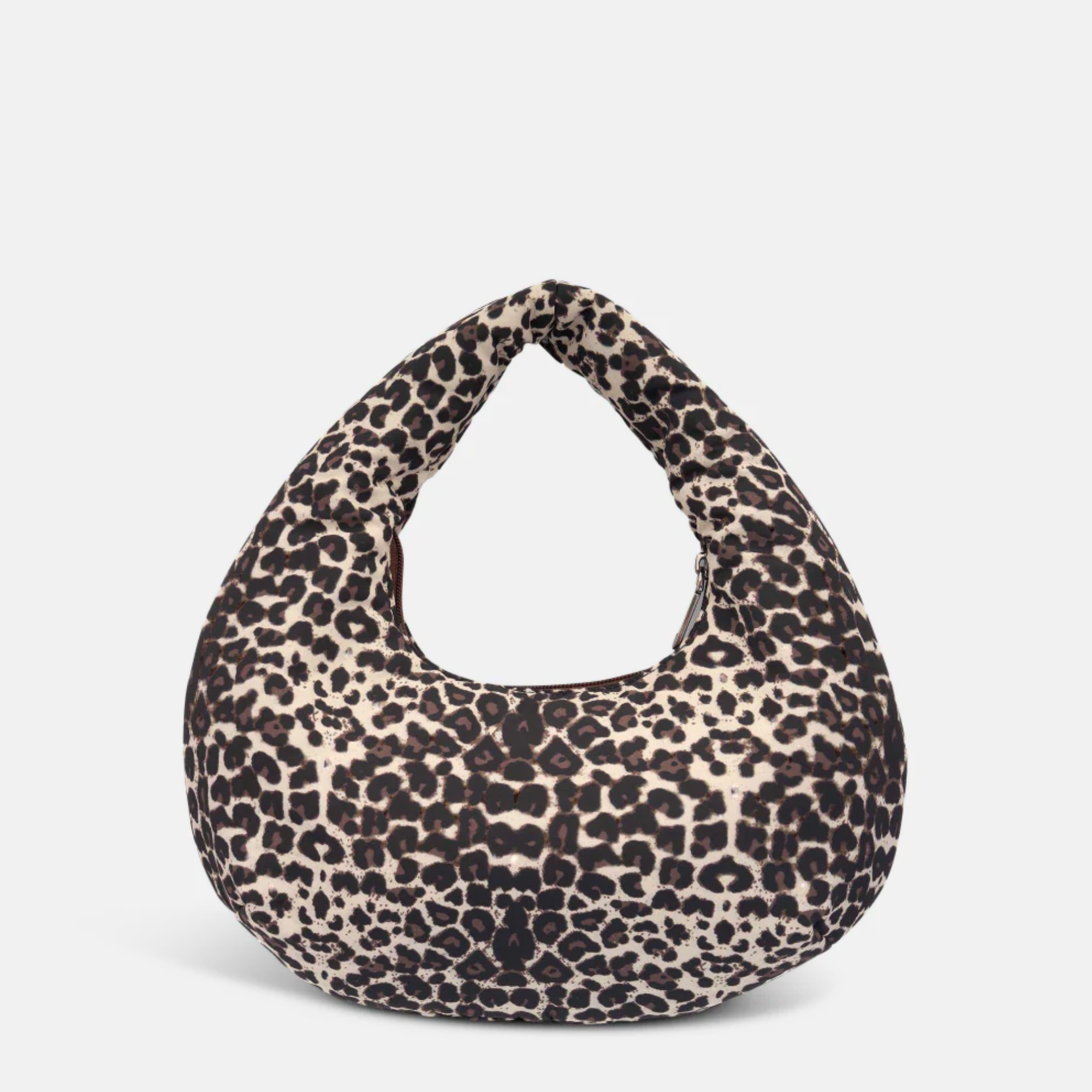 Crescent Handle Bag in technical nylon -- Leopard