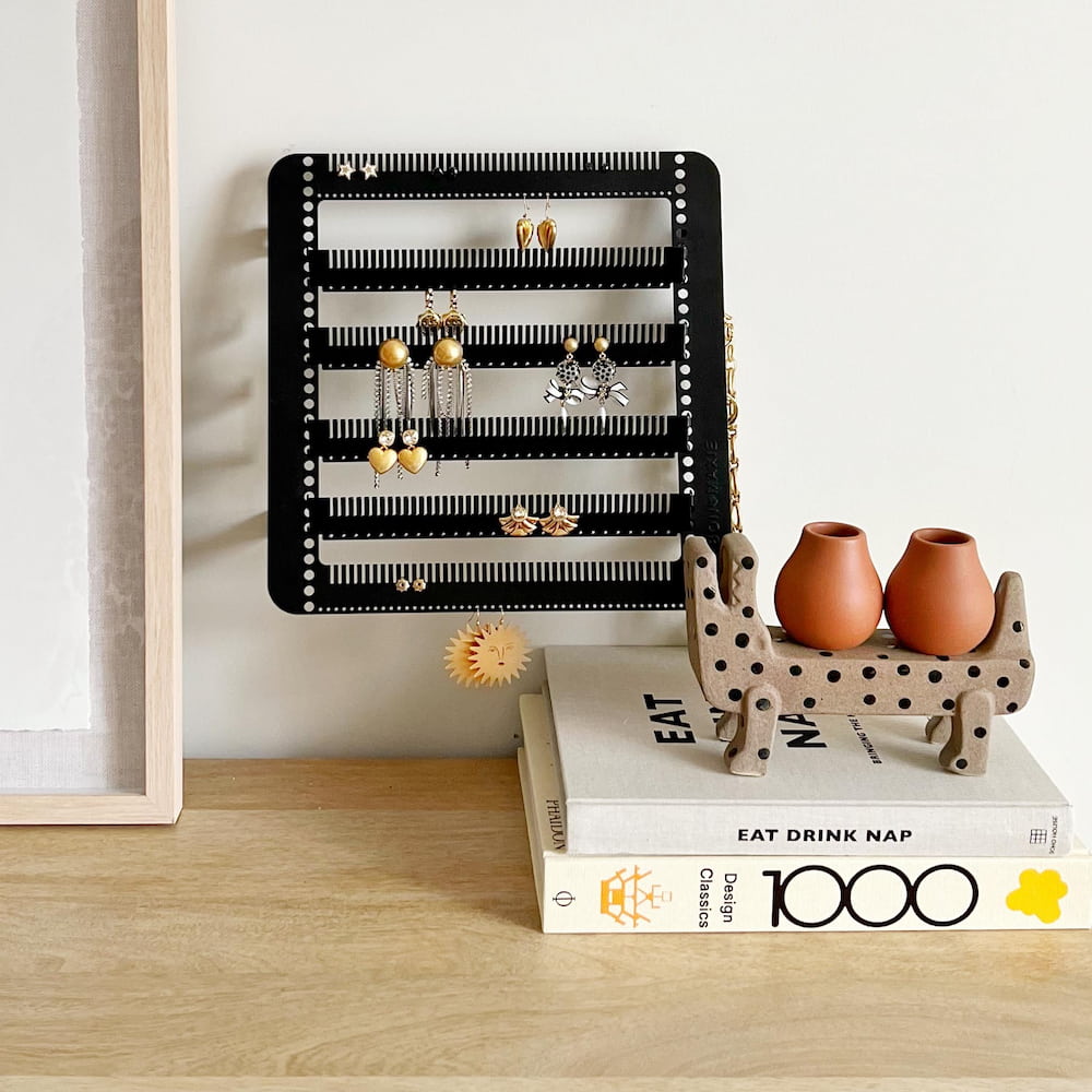 Metal Easy - Drop Jewellery Stand/Hanger - Black Earring Holders SEMI - MATTE BLACK