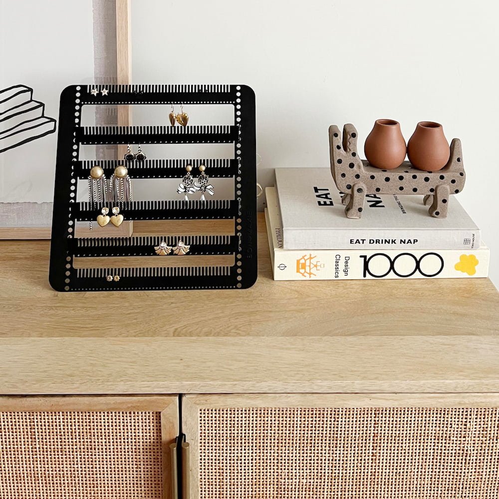 Metal Easy - Drop Jewellery Stand/Hanger - Black Earring Holders SEMI - MATTE BLACK