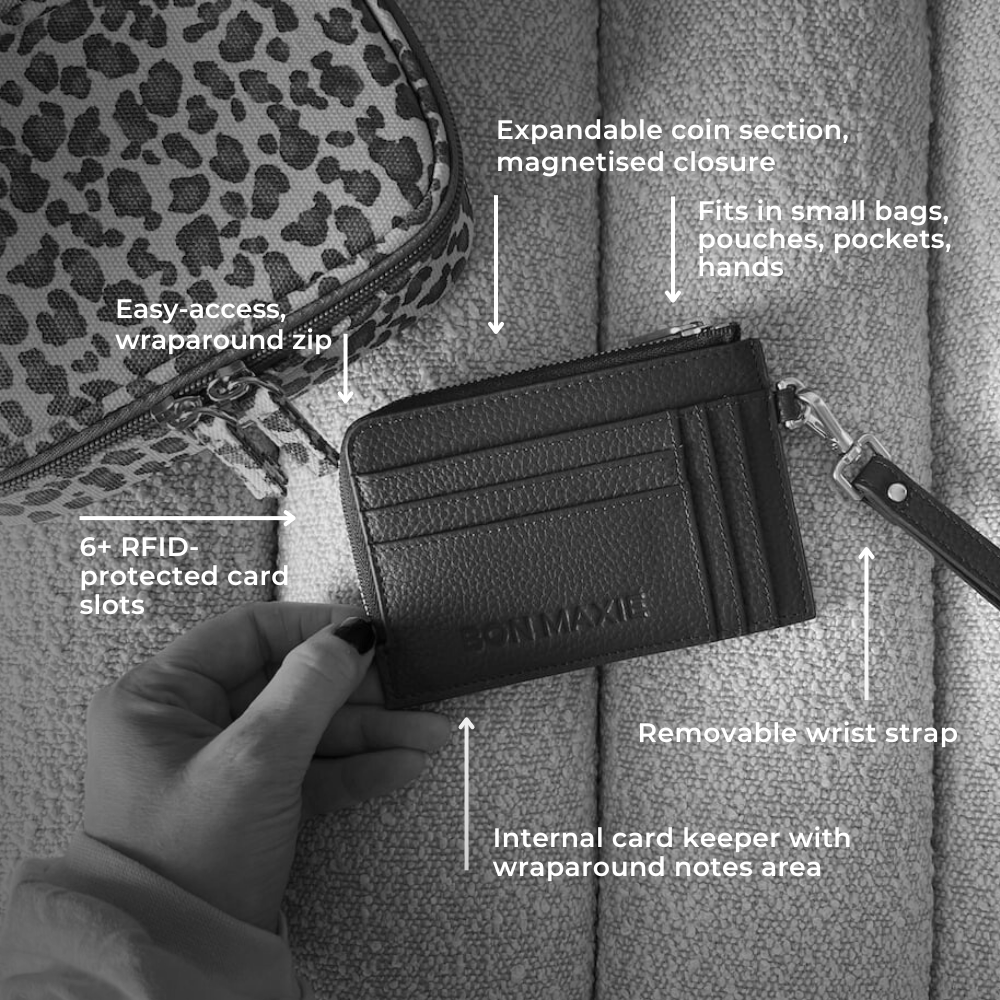Everyday Mini Wallet in full-grain pebbled leather -- Black