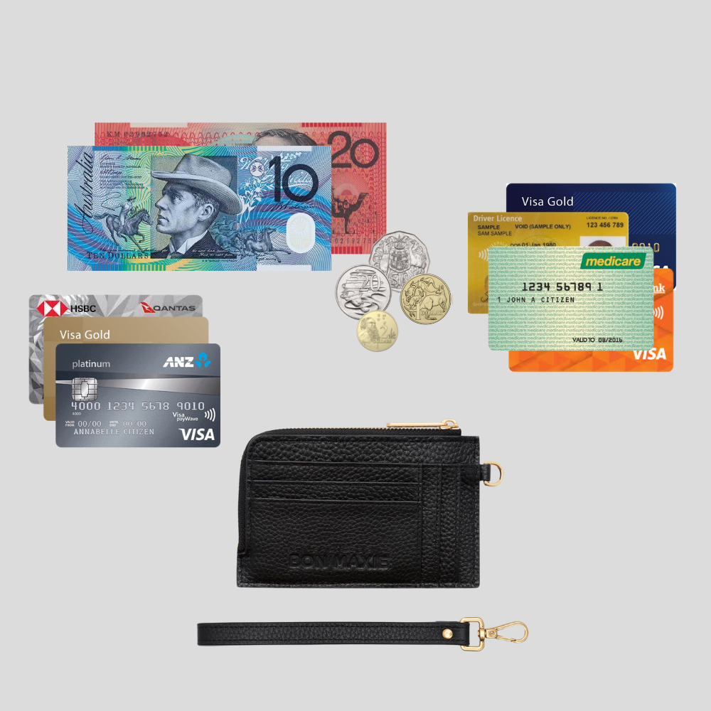 Everyday Mini Wallet in full-grain pebbled leather -- Black