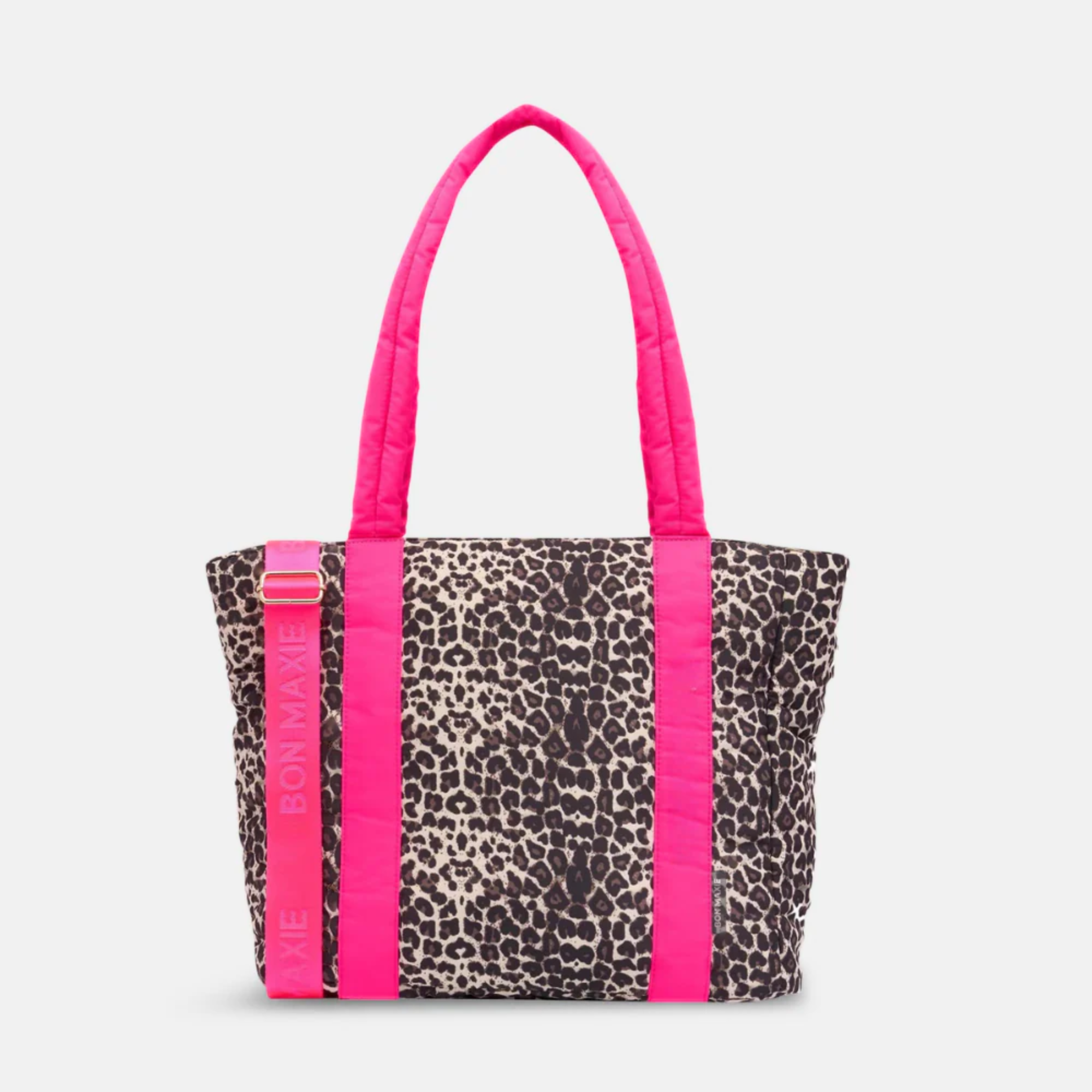 Everyday Tote Bag -- Neon Pink/Leopard
