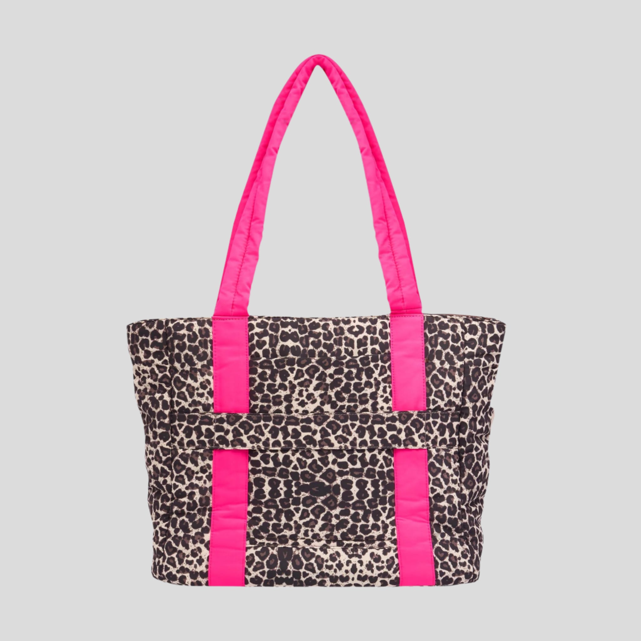 Everyday Tote Bag -- Neon Pink/Leopard