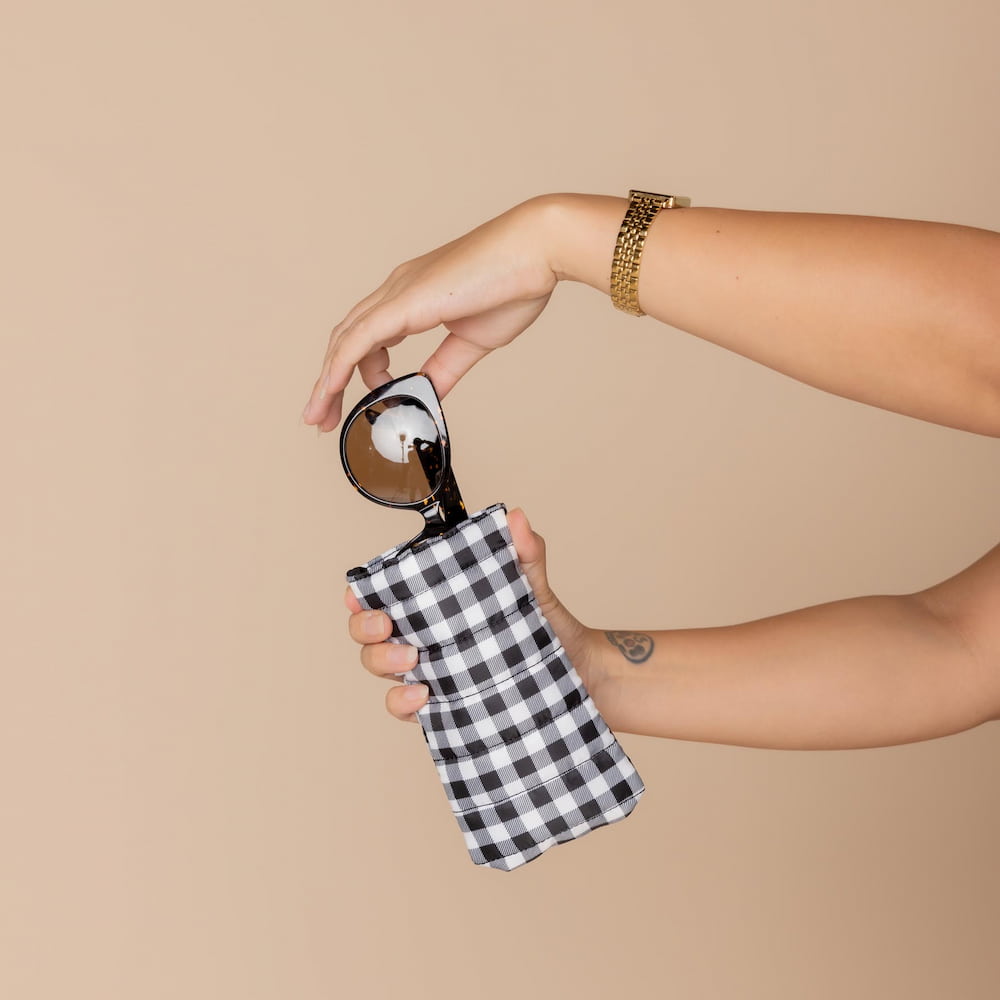 Easy - Squeezy Glasses Case - Black Gingham Glasses Case
