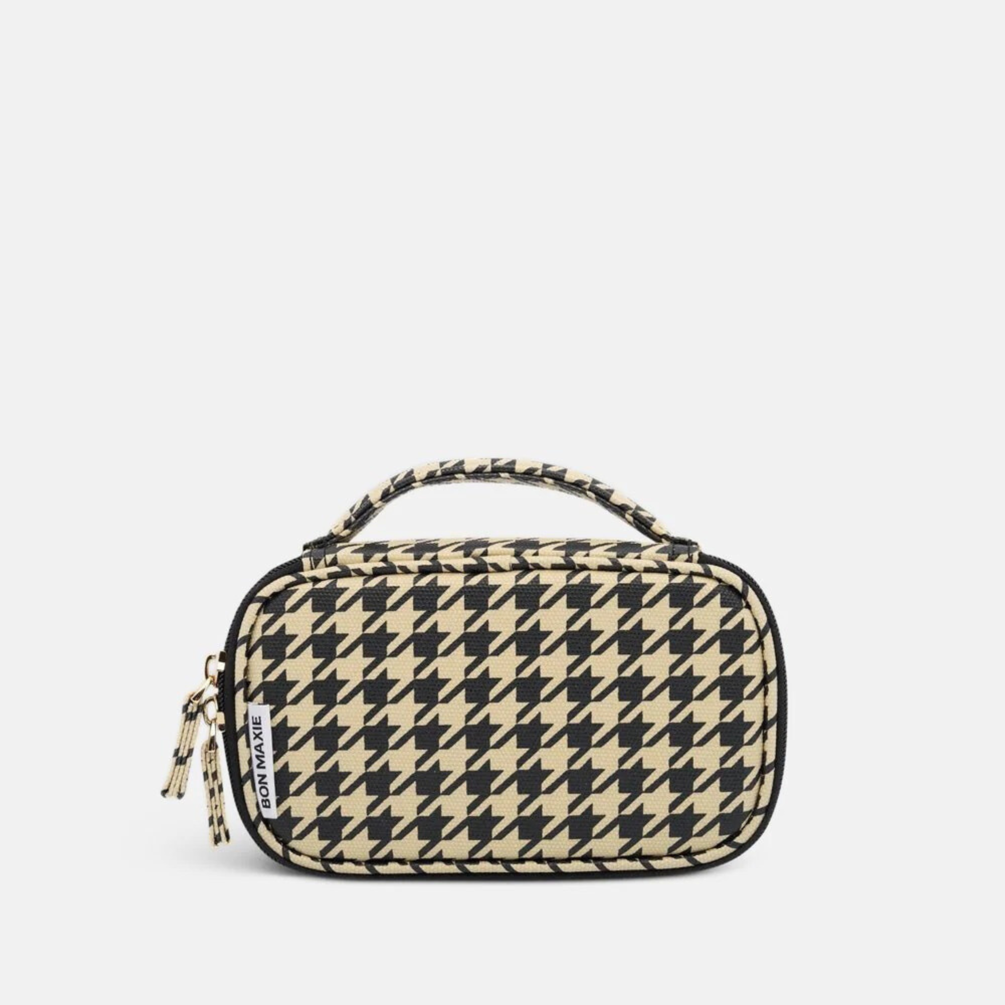 Handy Handle Case in signature coated canvas -- Black Houndstooth