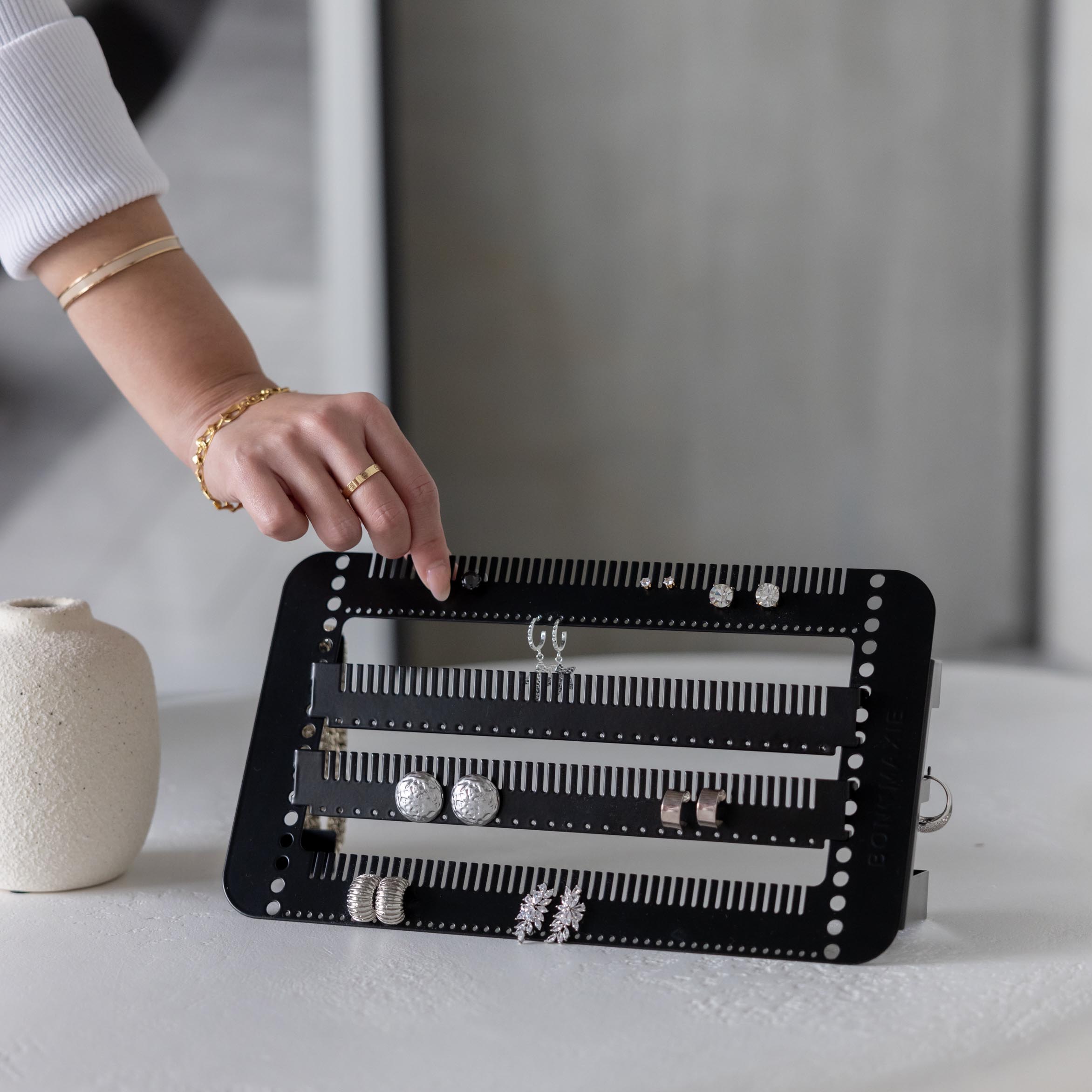 Mini Metal Easy - Drop Jewellery Stand/Hanger - Black Earring Holders MATTE BLACK