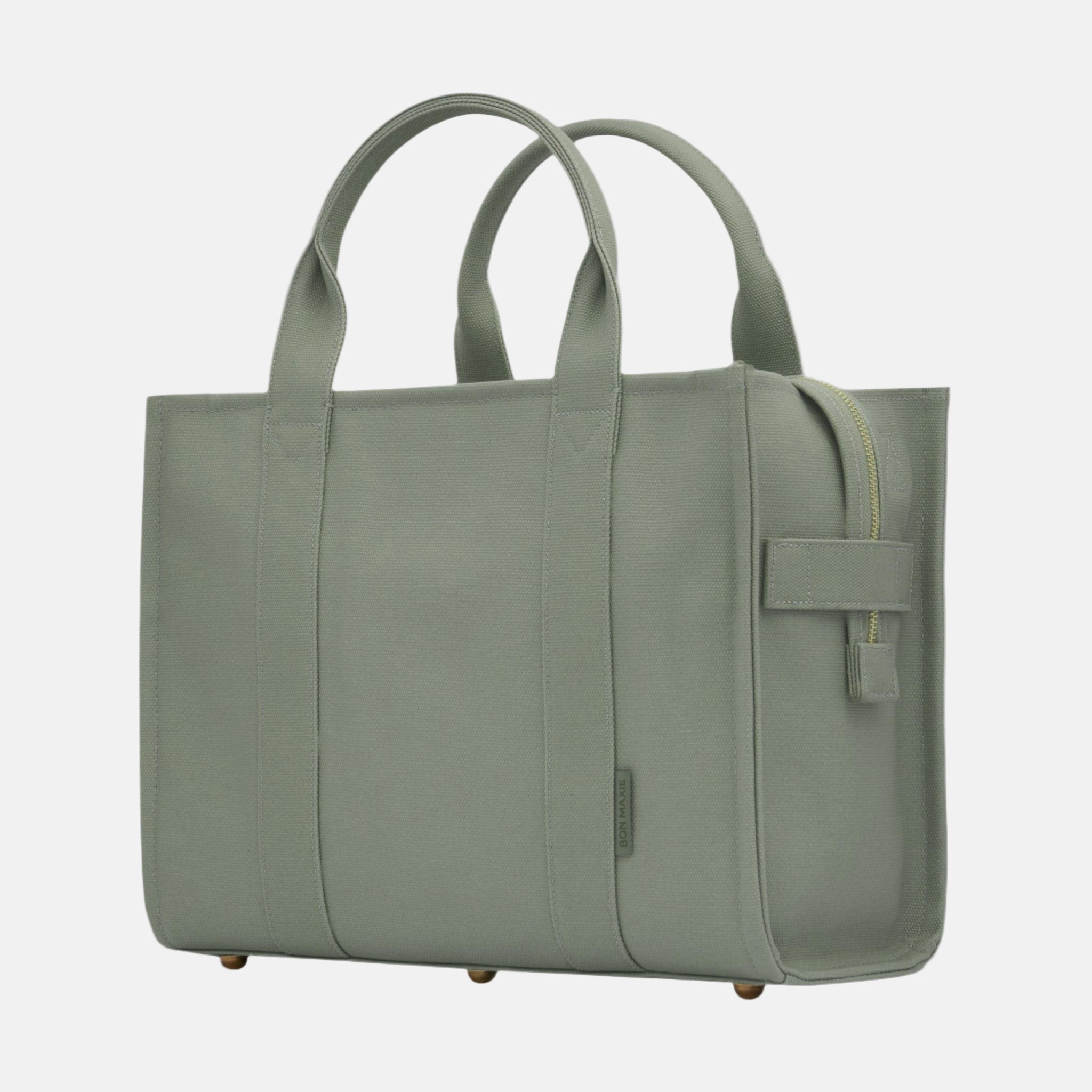 Small Structured Tote Bag in signature coated canvas -- Sage