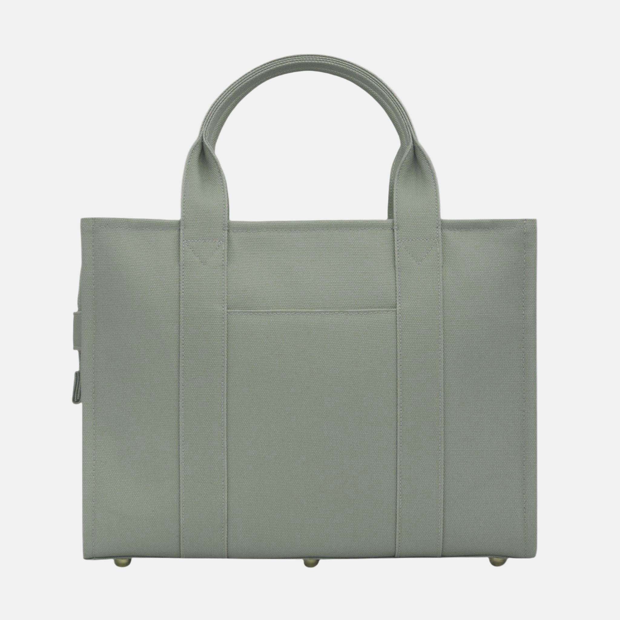 Small Structured Tote Bag in signature coated canvas -- Sage