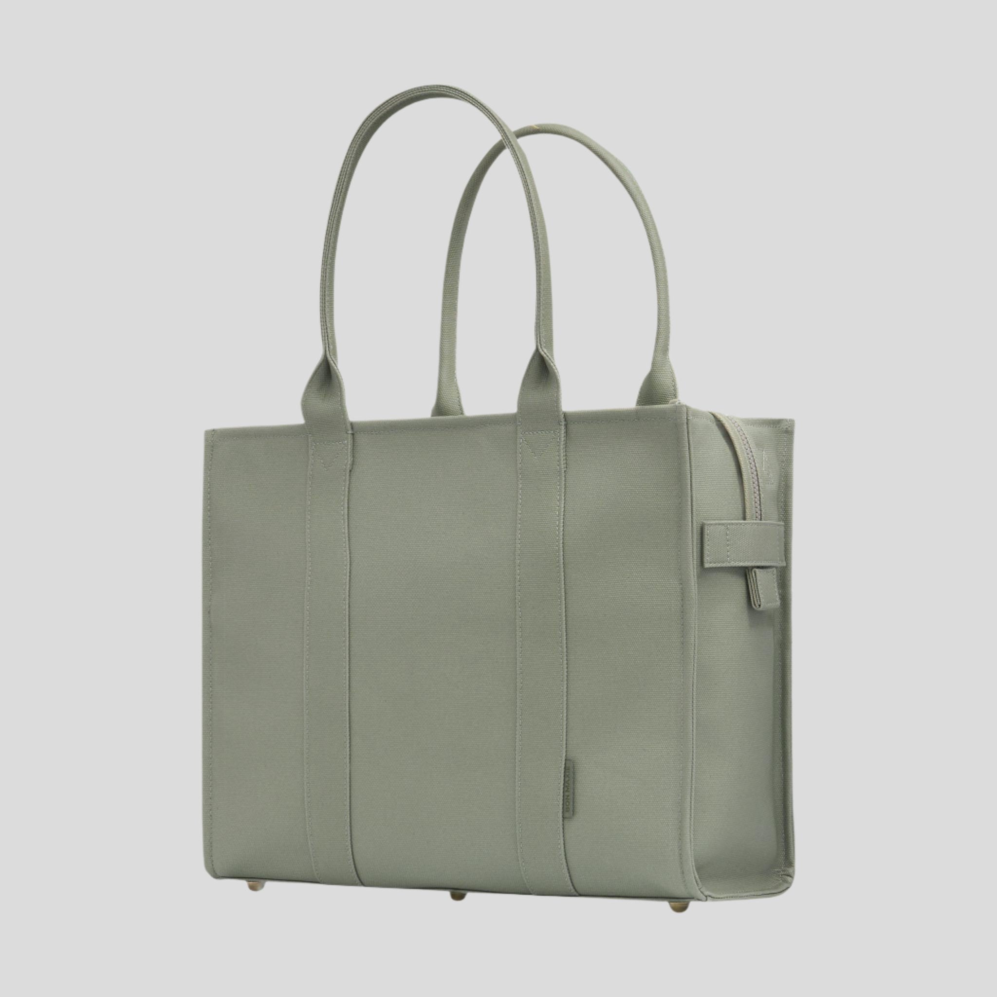 Large Structured Tote Bag in signature coated canvas -- Sage