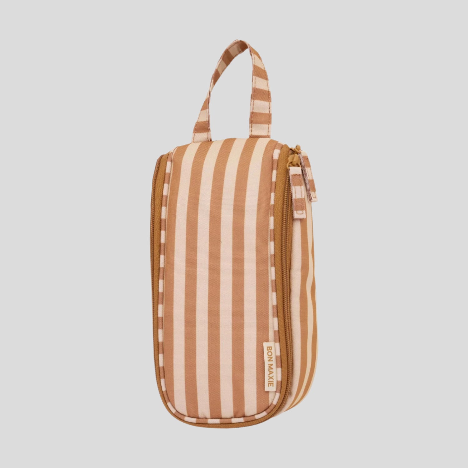 Slimline Washable Hanging Toiletry Bag -- Tan Stripe