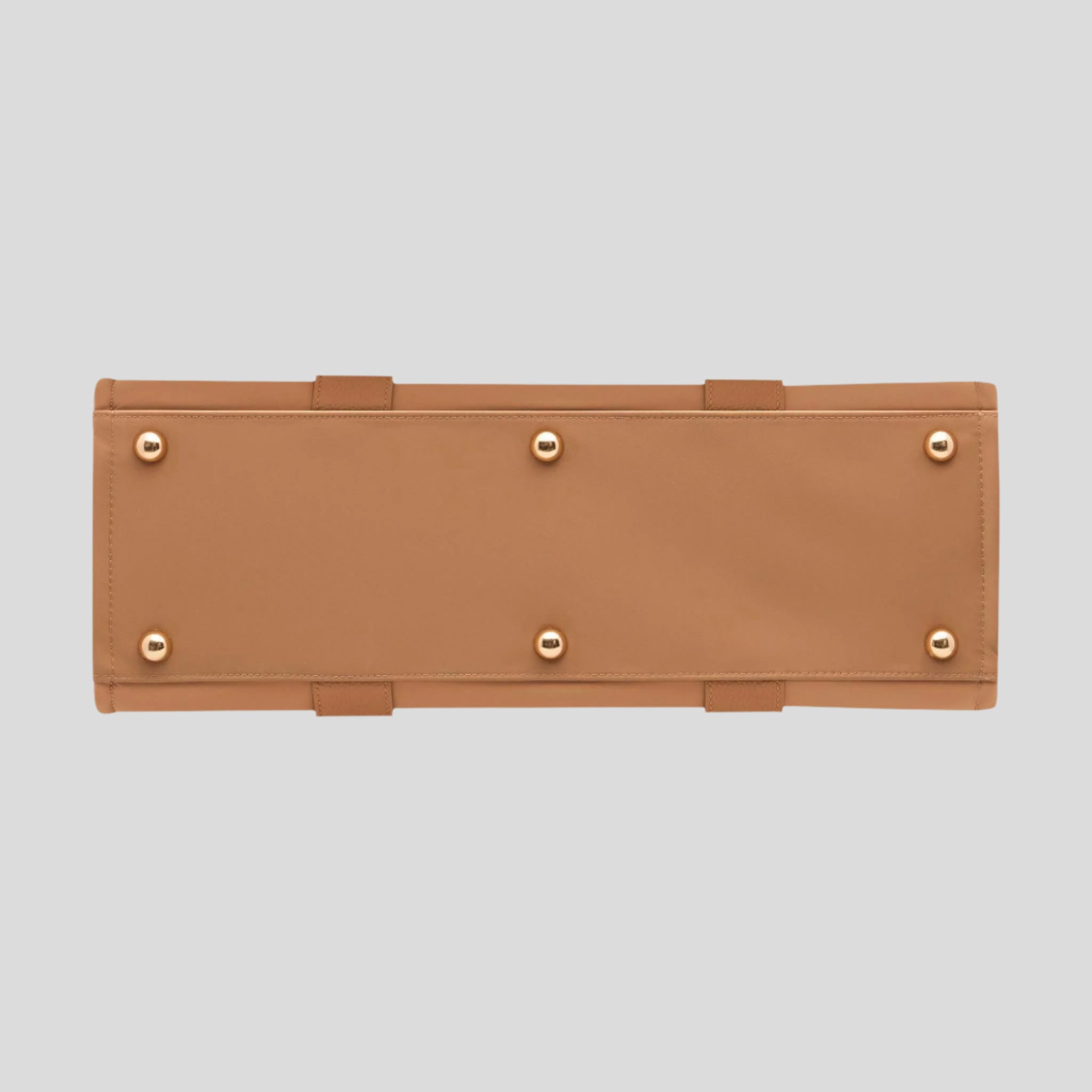 Large Structured Tote Bag - Tan (Leather/Nylon)