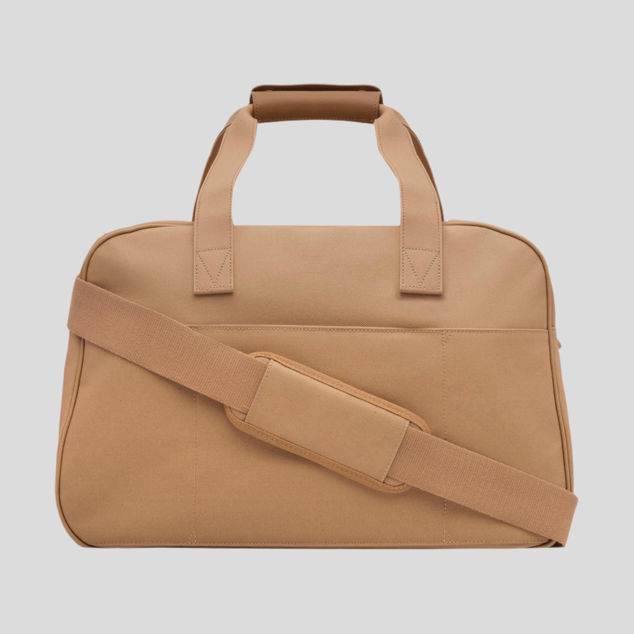 Bon Voyage Weekender Bag in signature coated canvas + leather -- Tan