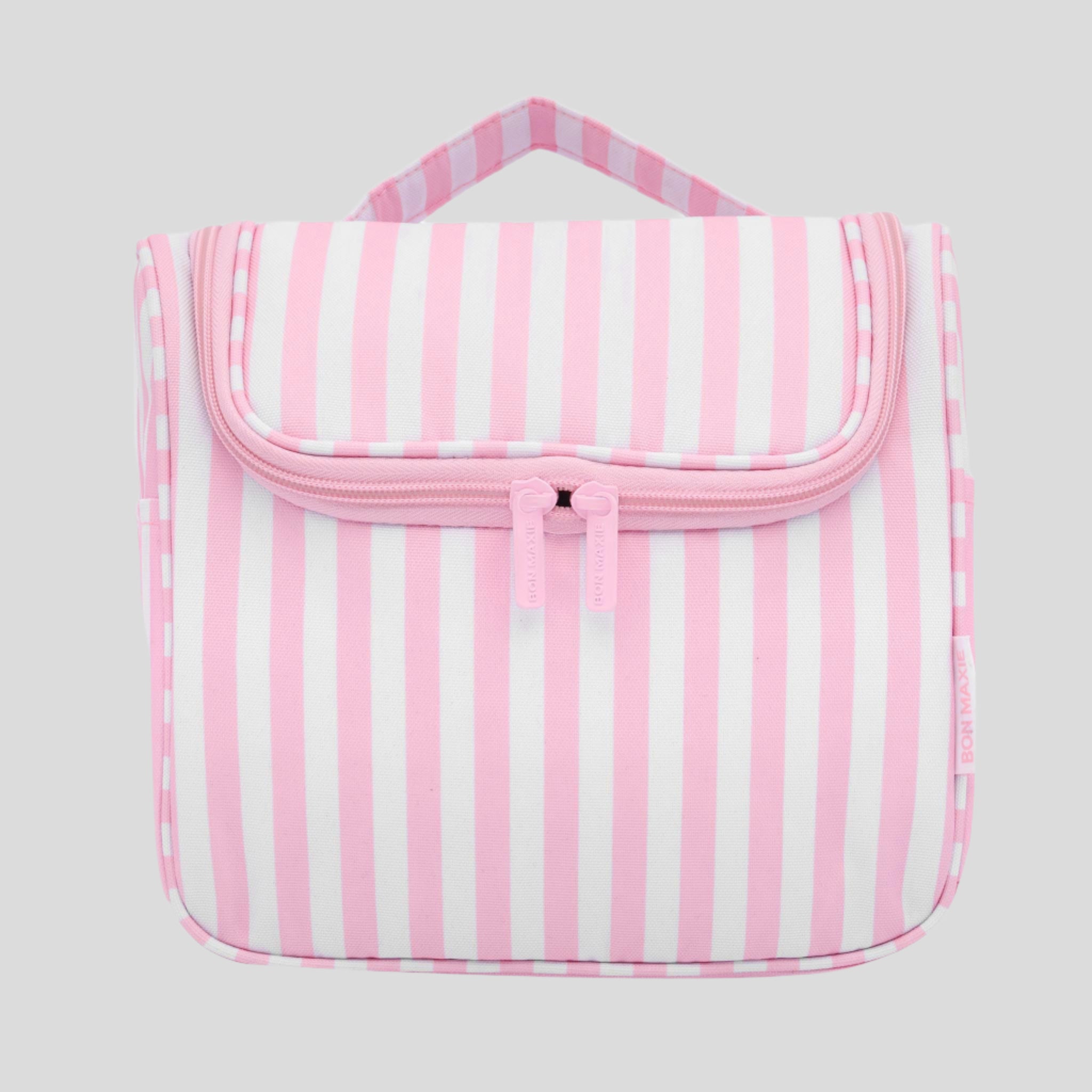 Hanging Toiletry Bag + Pouch Set with 15 pockets -– Blush Stripe