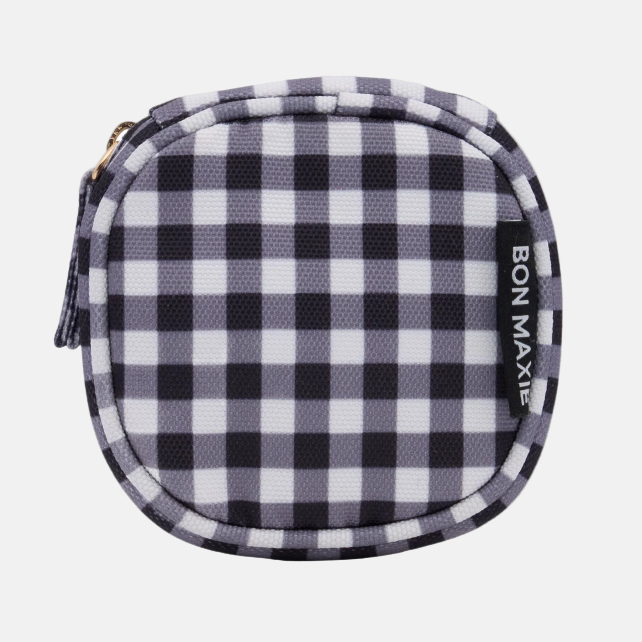 Travel Jewellery Case -- Black Gingham