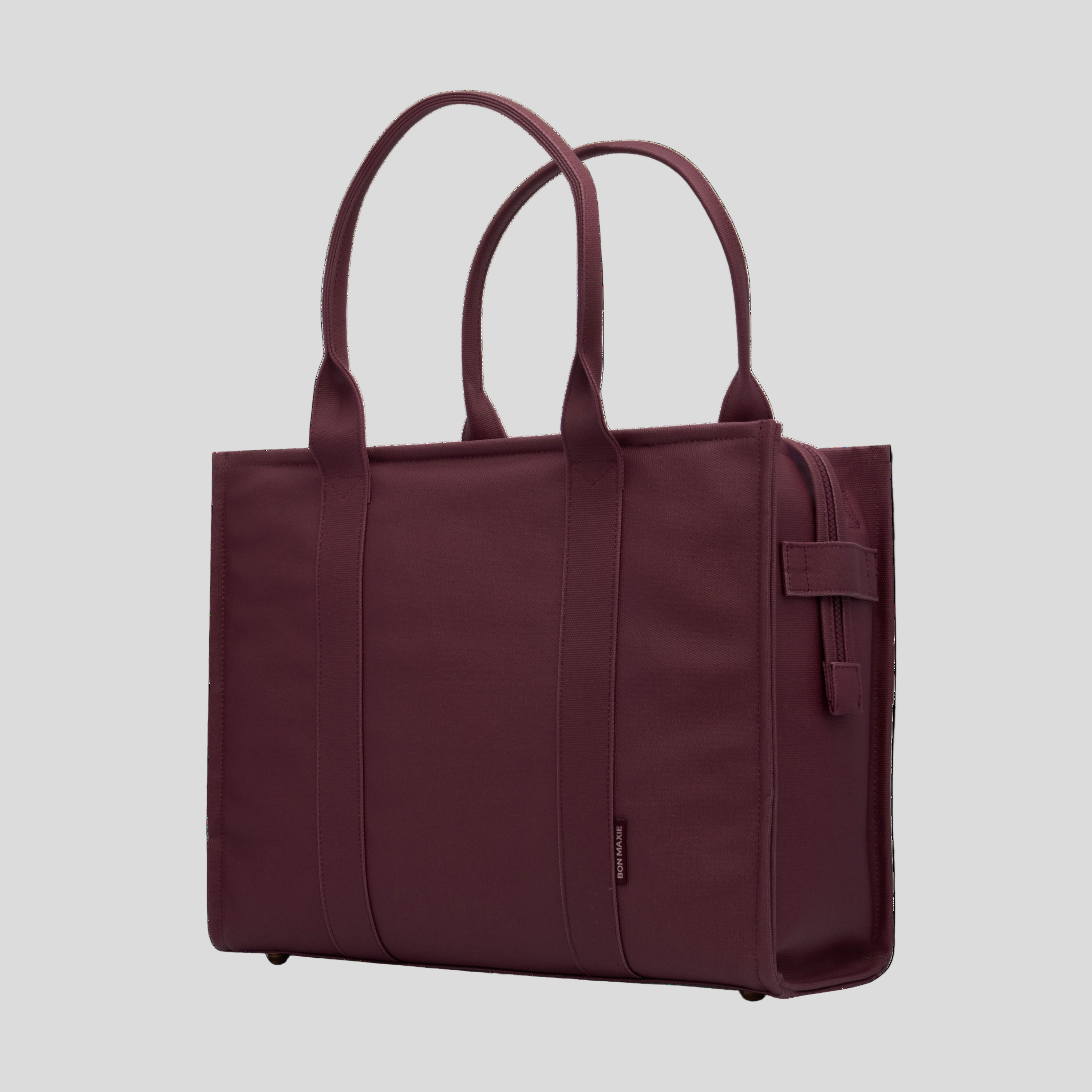Large Structured Tote Bag - Burgundy