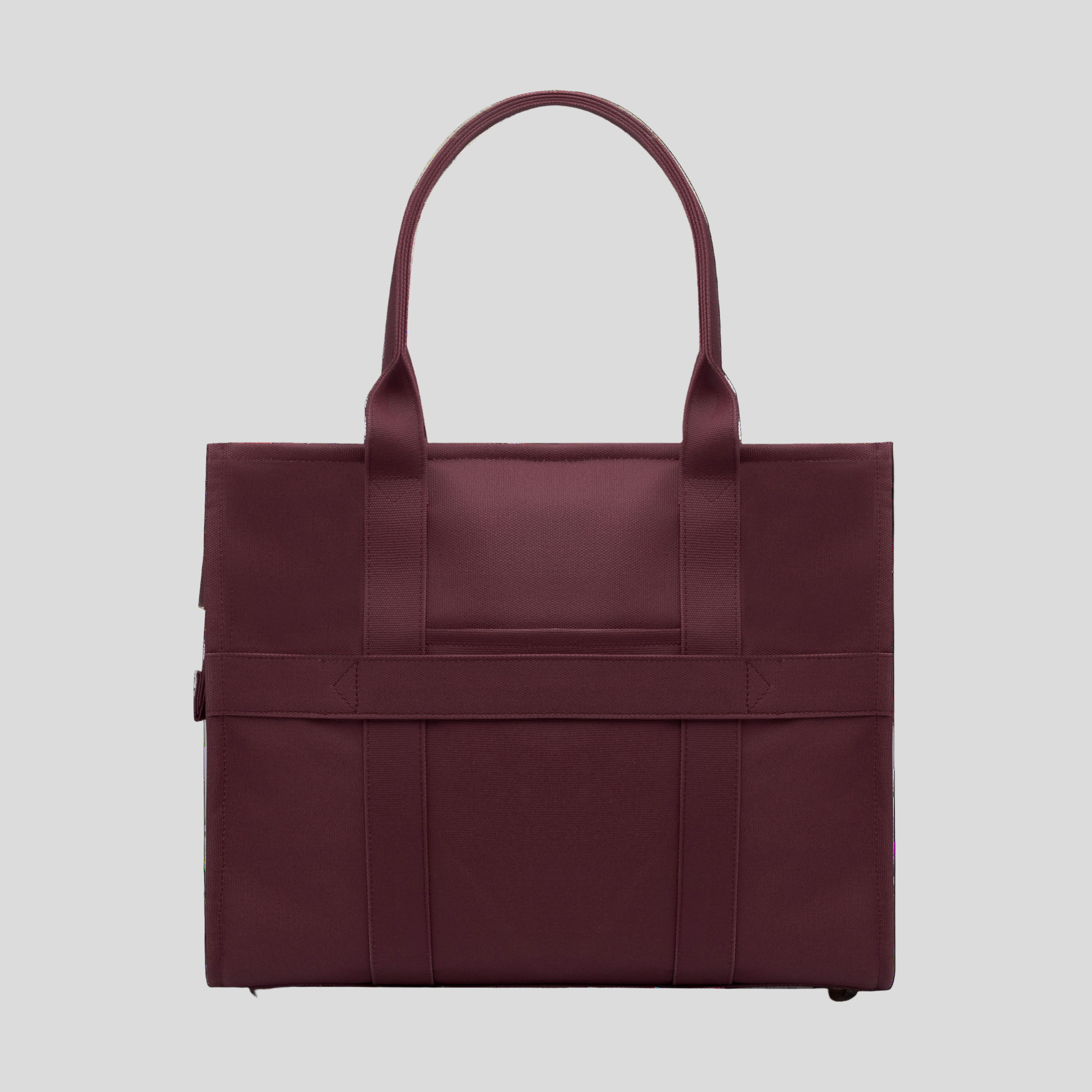 Large Structured Tote Bag - Burgundy