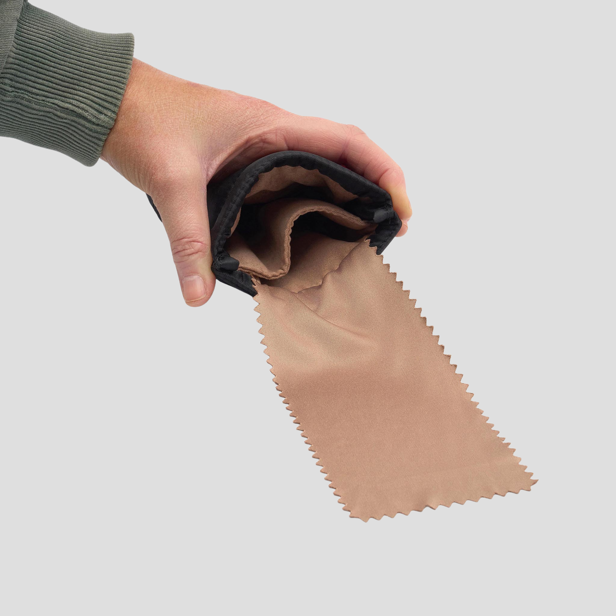 Double Easy-Squeezy Glasses Case with built-in lens cloth -- Black