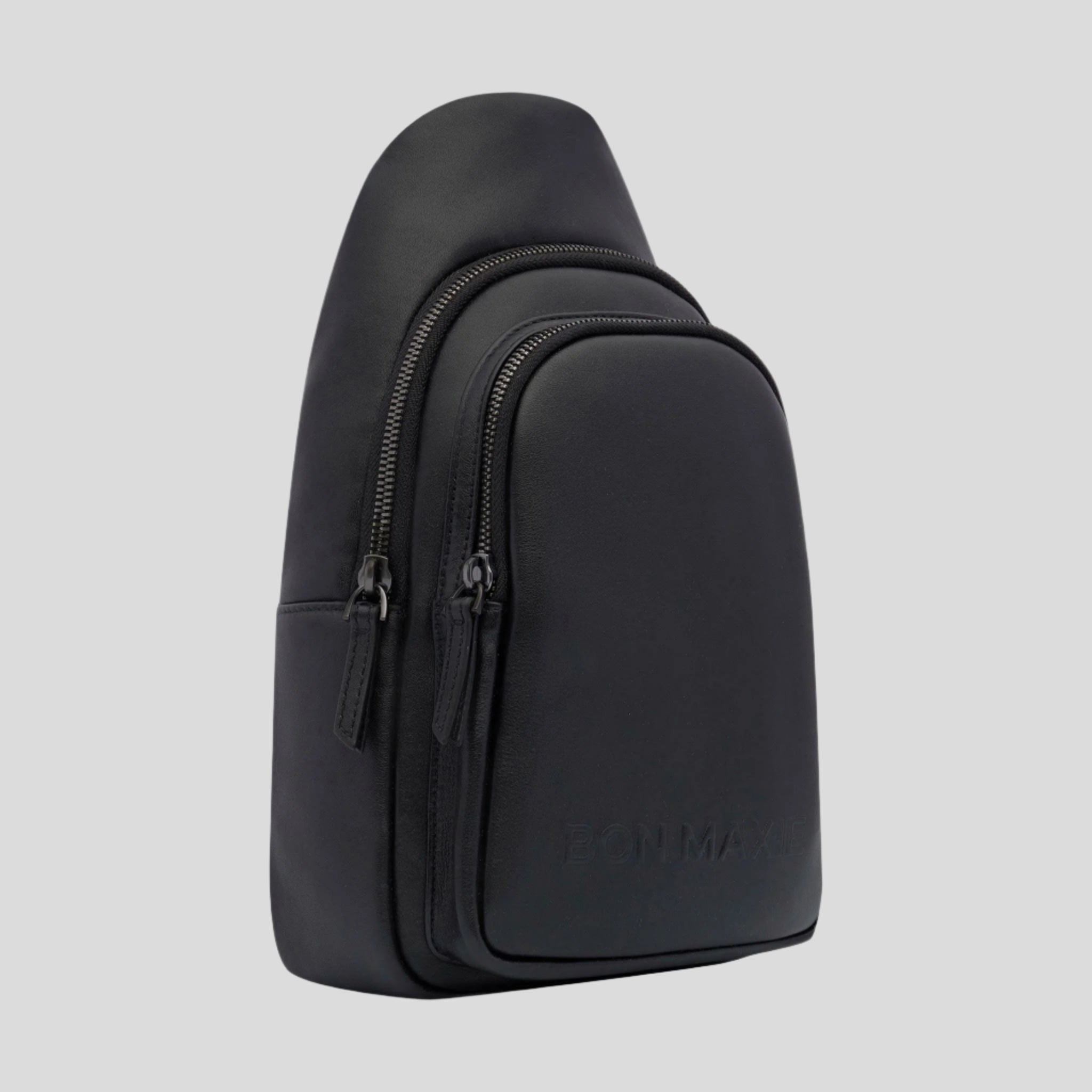 Multi-Wear Crossbody Sling Bag in full-grain pebbled leather -- Black