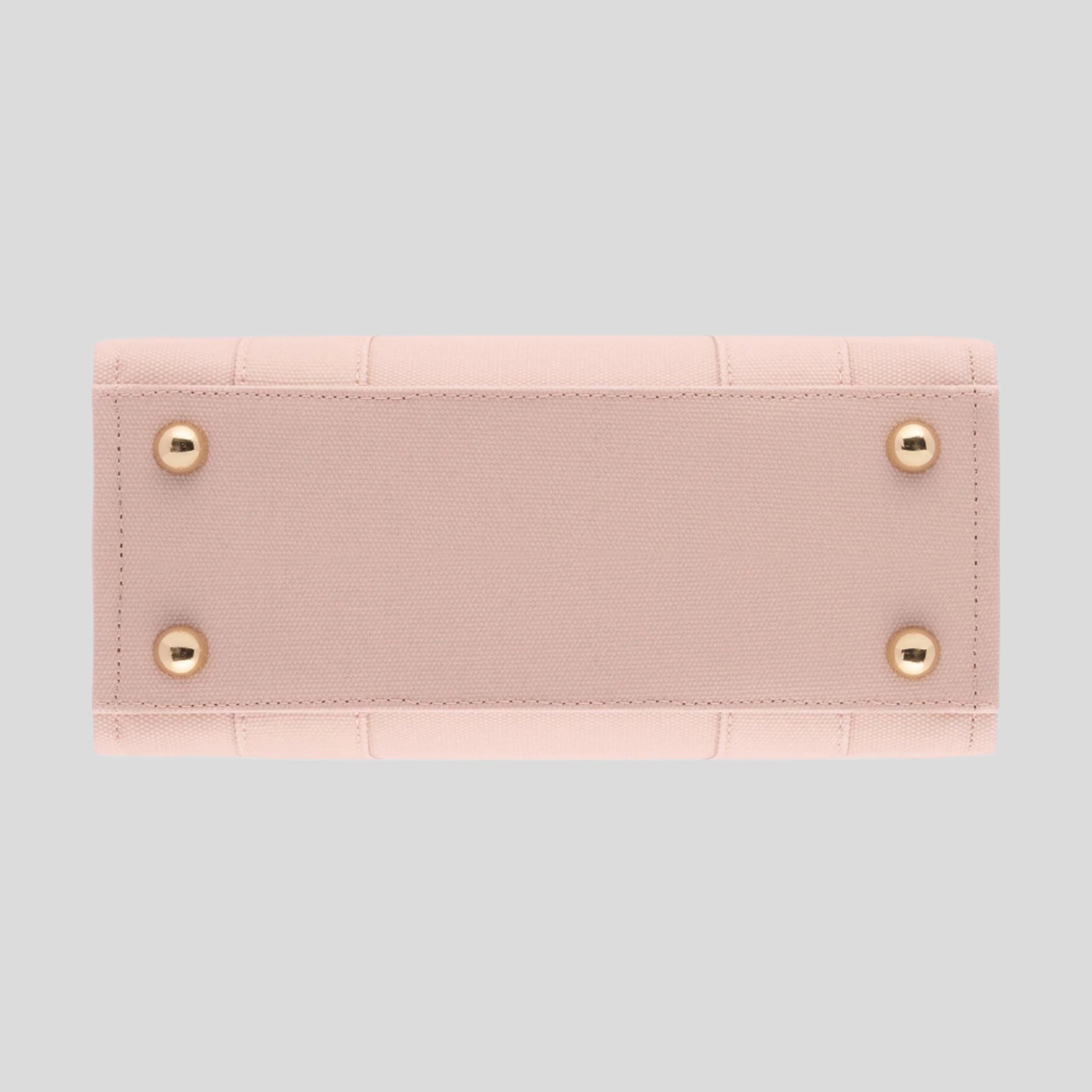 Micro Structured Tote Bag in signature coated canvas -- Milk Tea