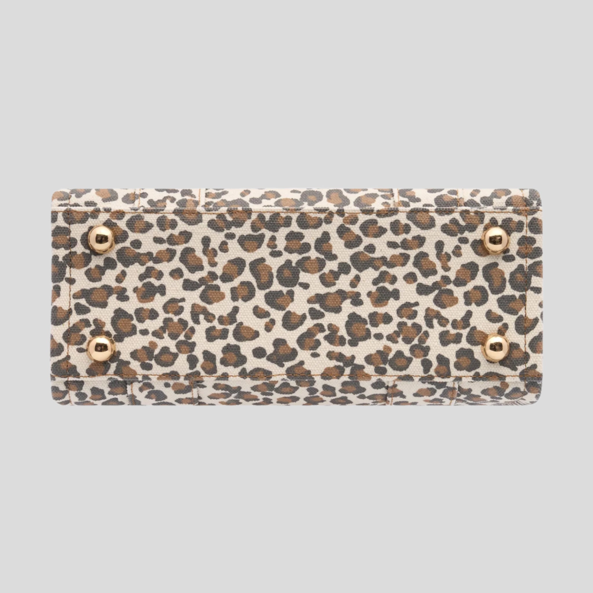 Micro Structured Tote Bag in signature coated canvas -- Tan/Leopard