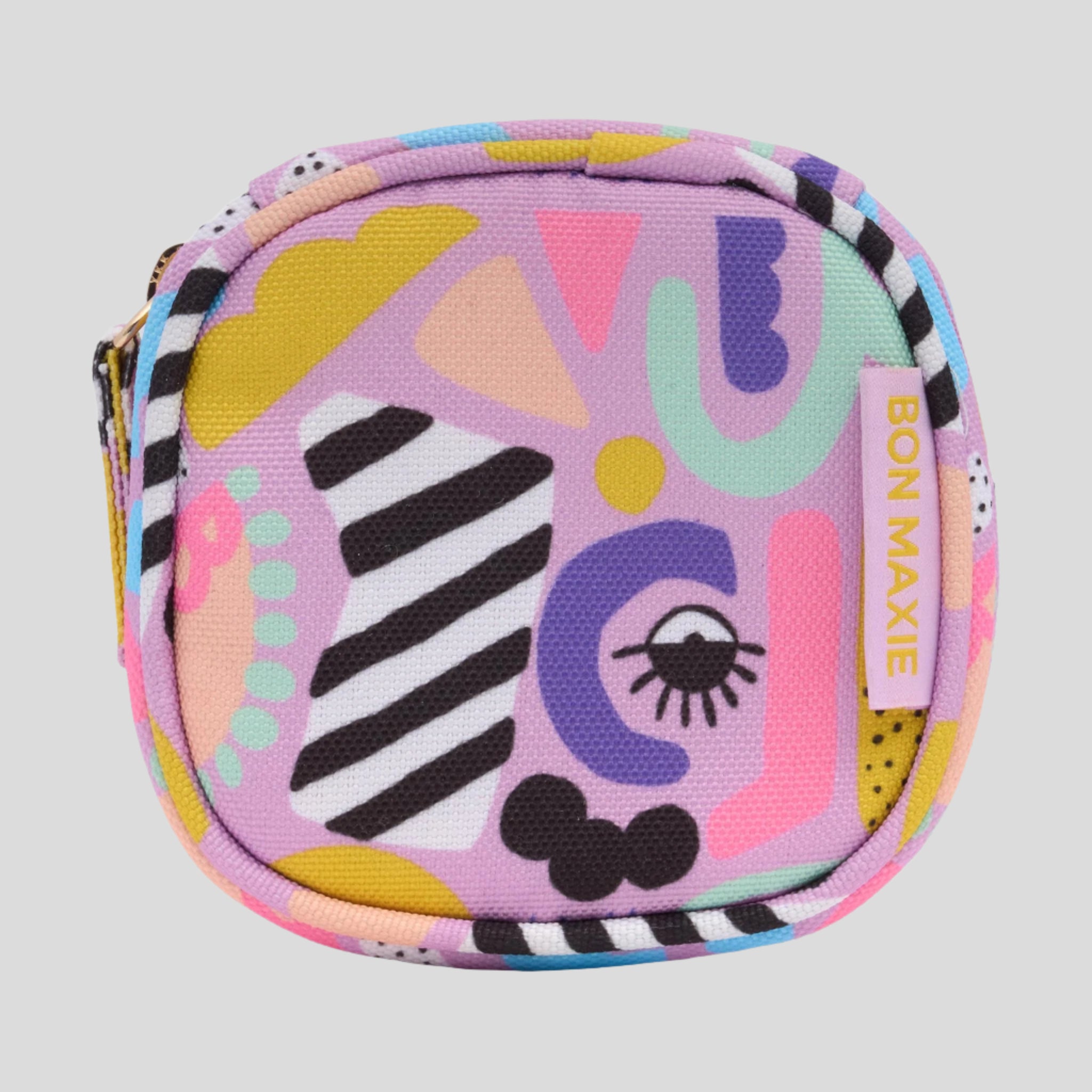 Travel Jewellery Case in water-resistant nylon -- Eye Love Purple