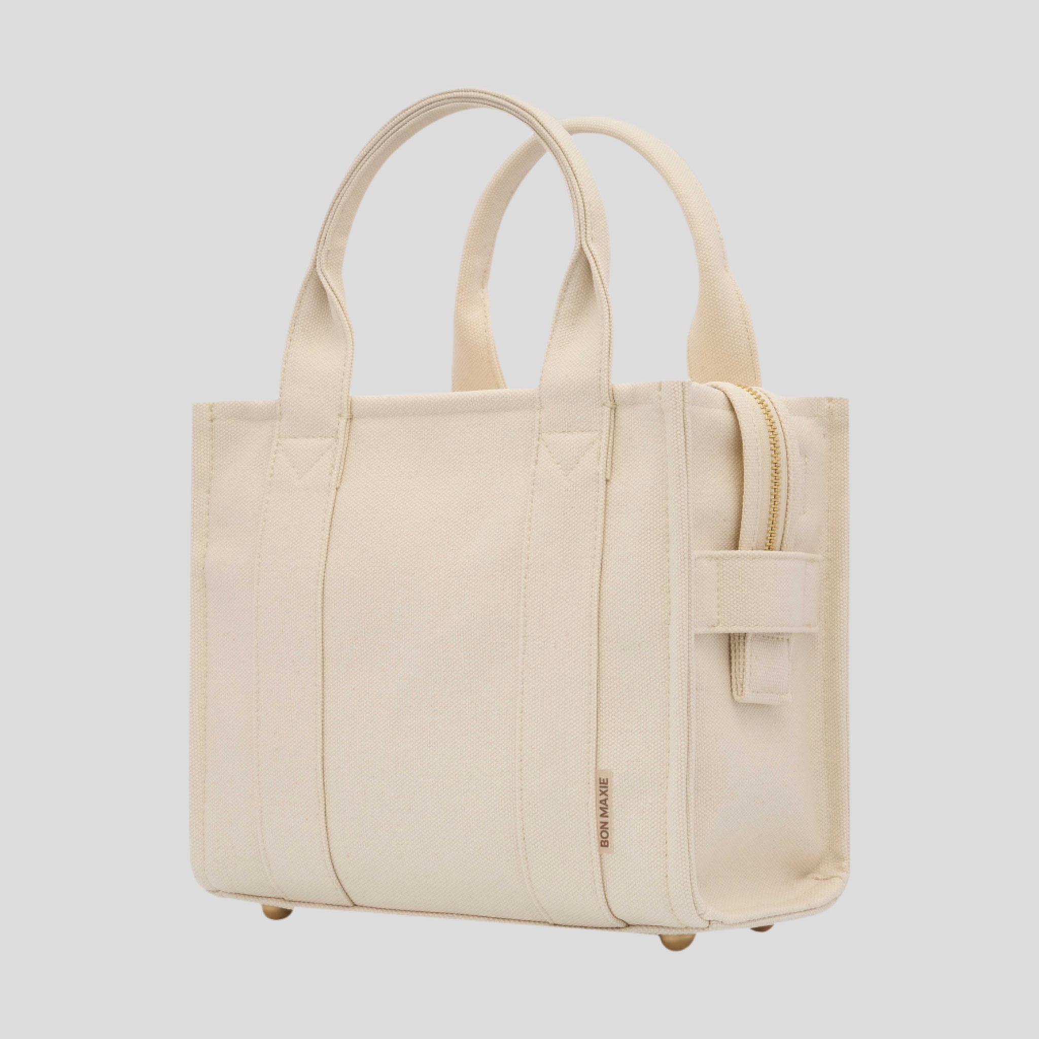 Micro Structured Tote Bag in signature coated canvas -- Natural