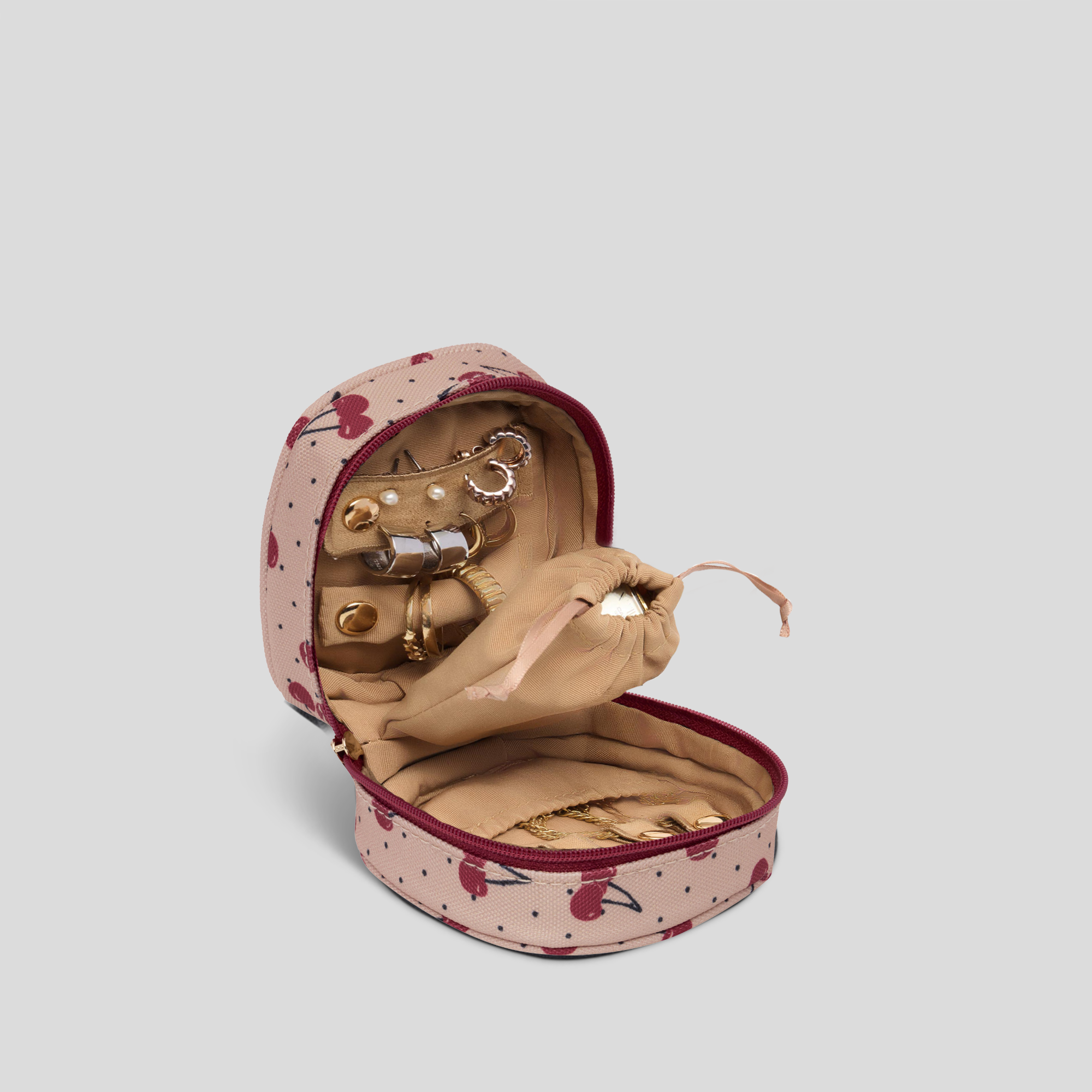 Travel Jewellery Case -- Cherries