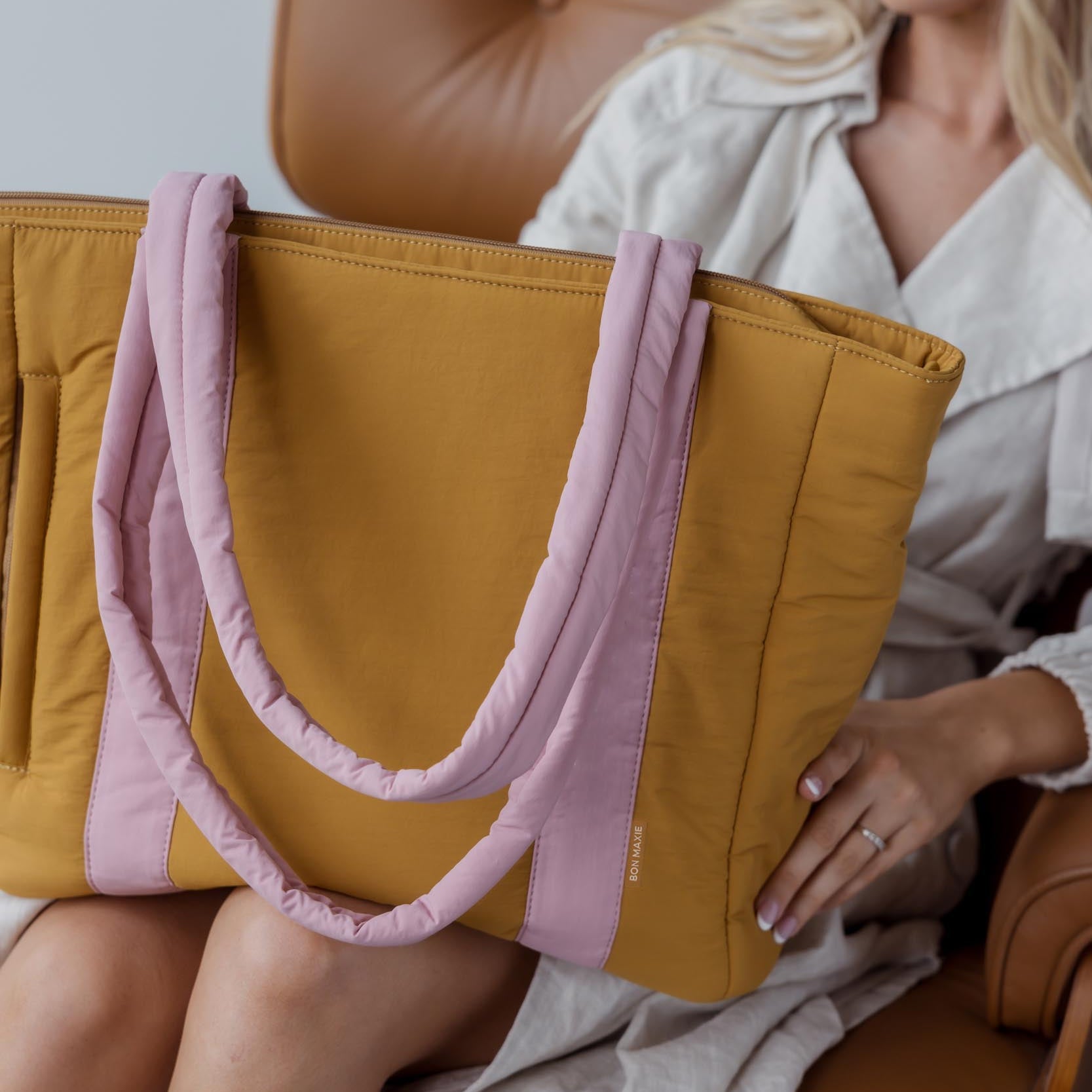 Everyday Tote Bag -- Pink/Mustard