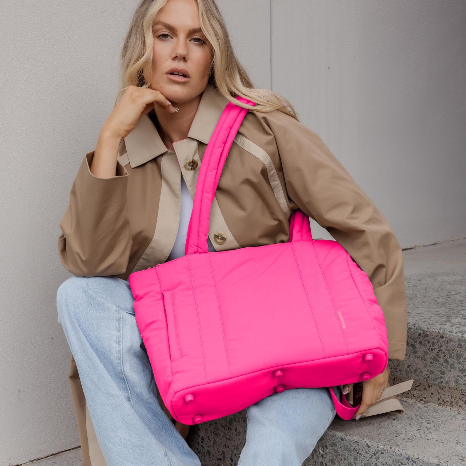 Everyday Tote Bag -- Neon Pink