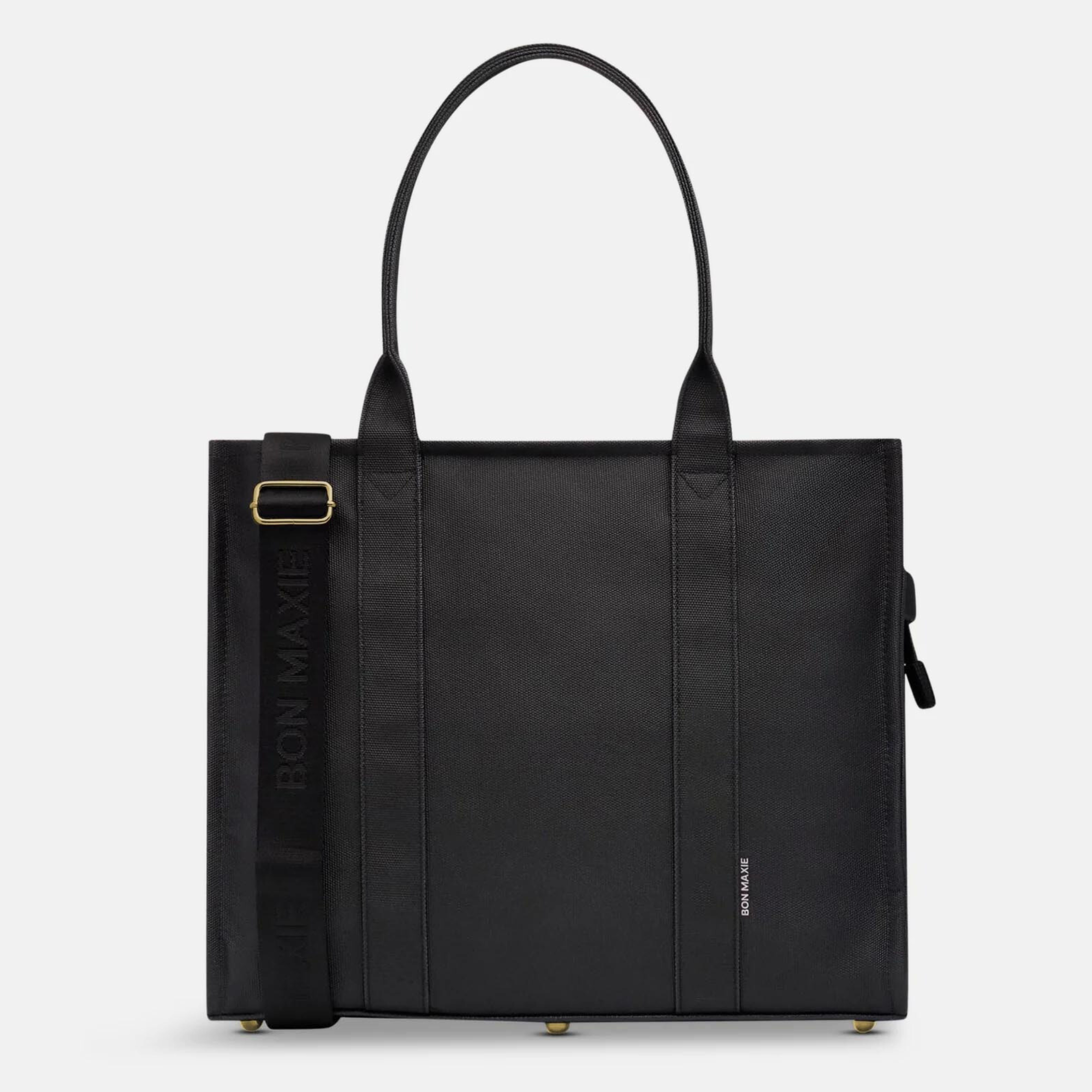 Large Structured Tote Bag in signature coated canvas -- Black