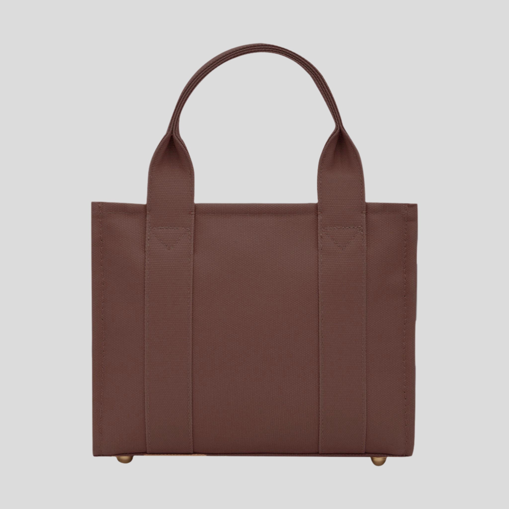Micro Structured Tote Bag in signature coated canvas -- Chocolate