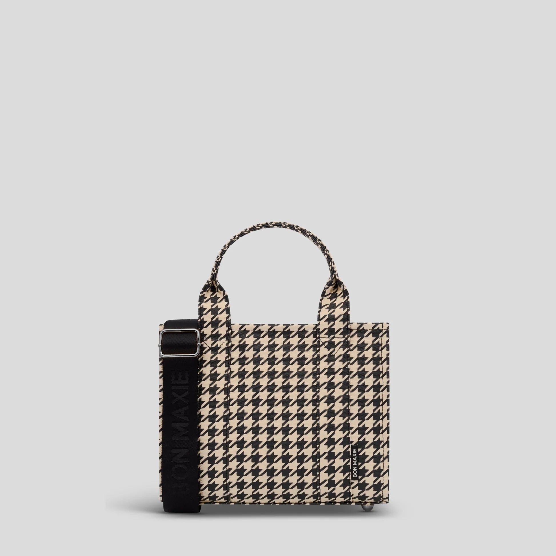 Micro Structured Tote Bag in signature coated canvas -- Houndstooth